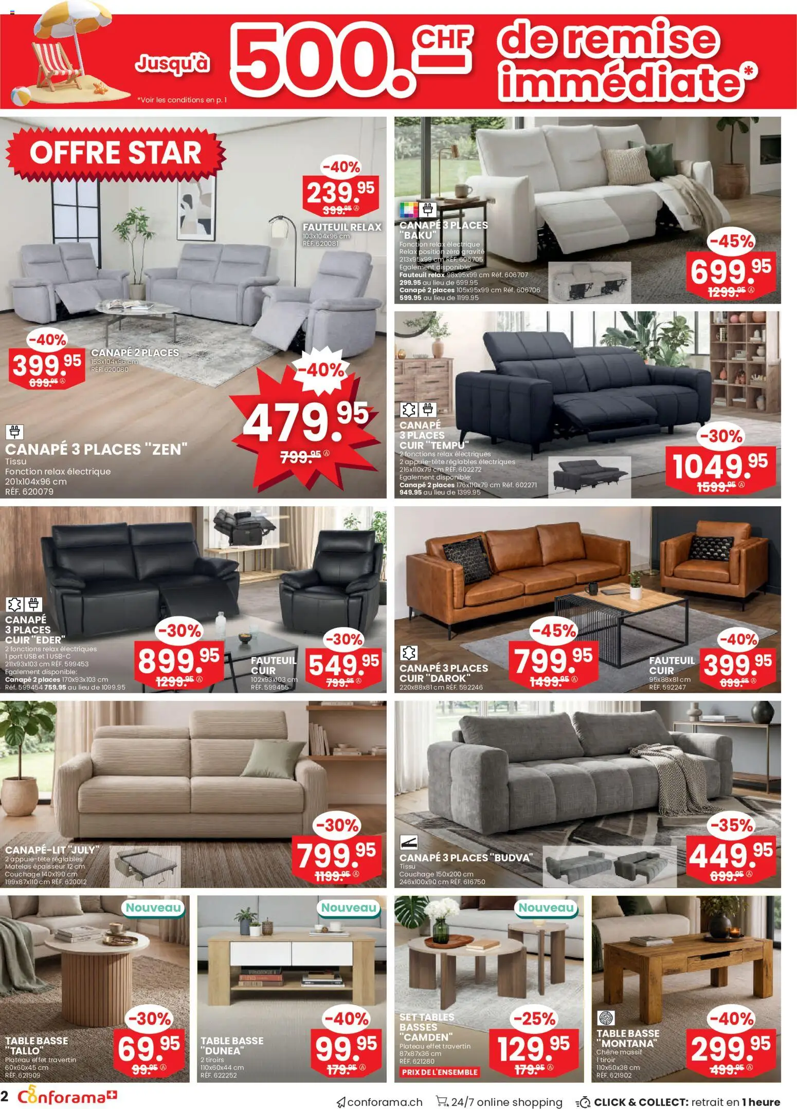 Conforama aktionen FR – gültig ab 22.07.2026 | Seite: 2 | Produkte: Usb