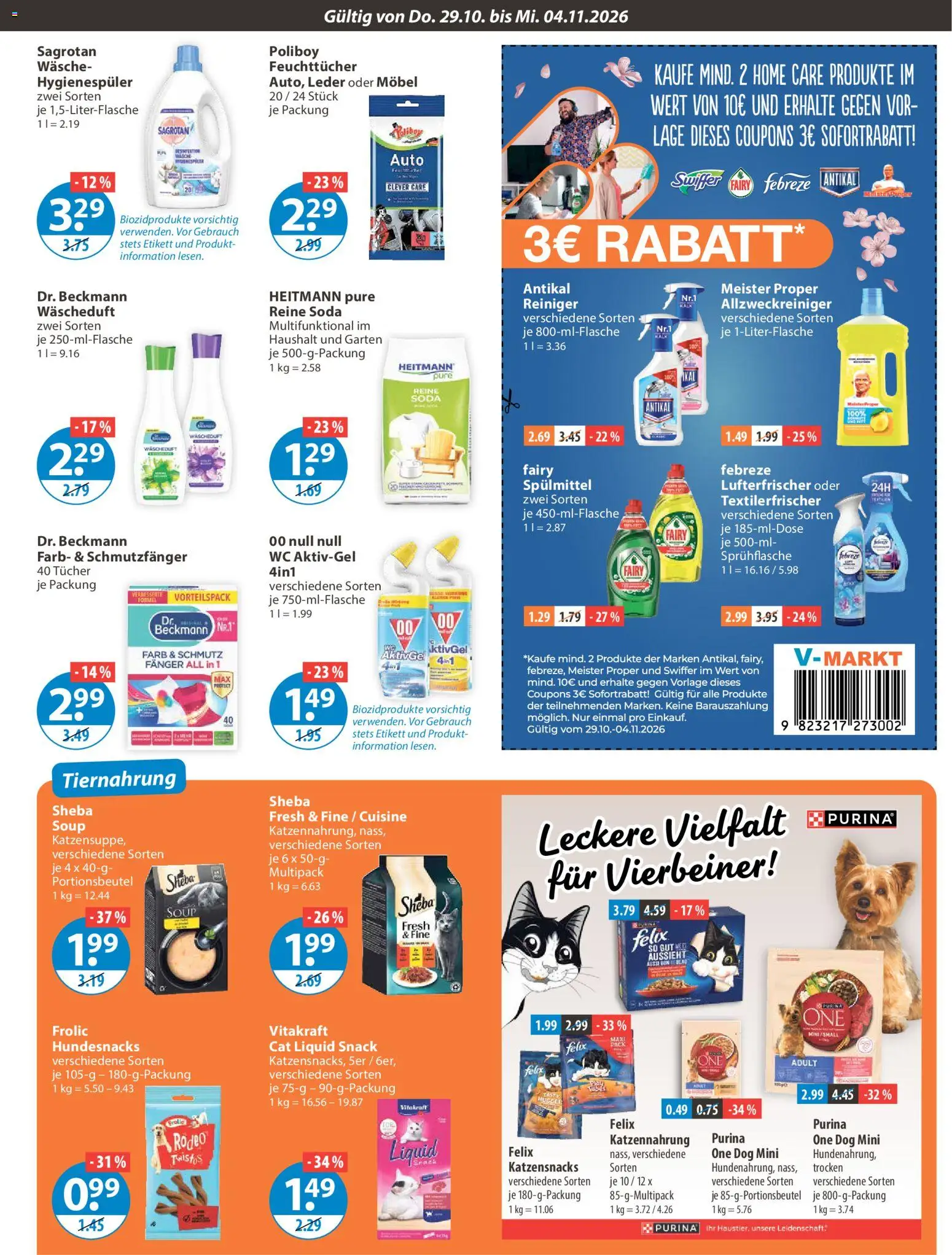 V-Markt Angebote – gültig ab 29.10.2026 | Seite: 11 | Produkte: Sheba, Swiffer