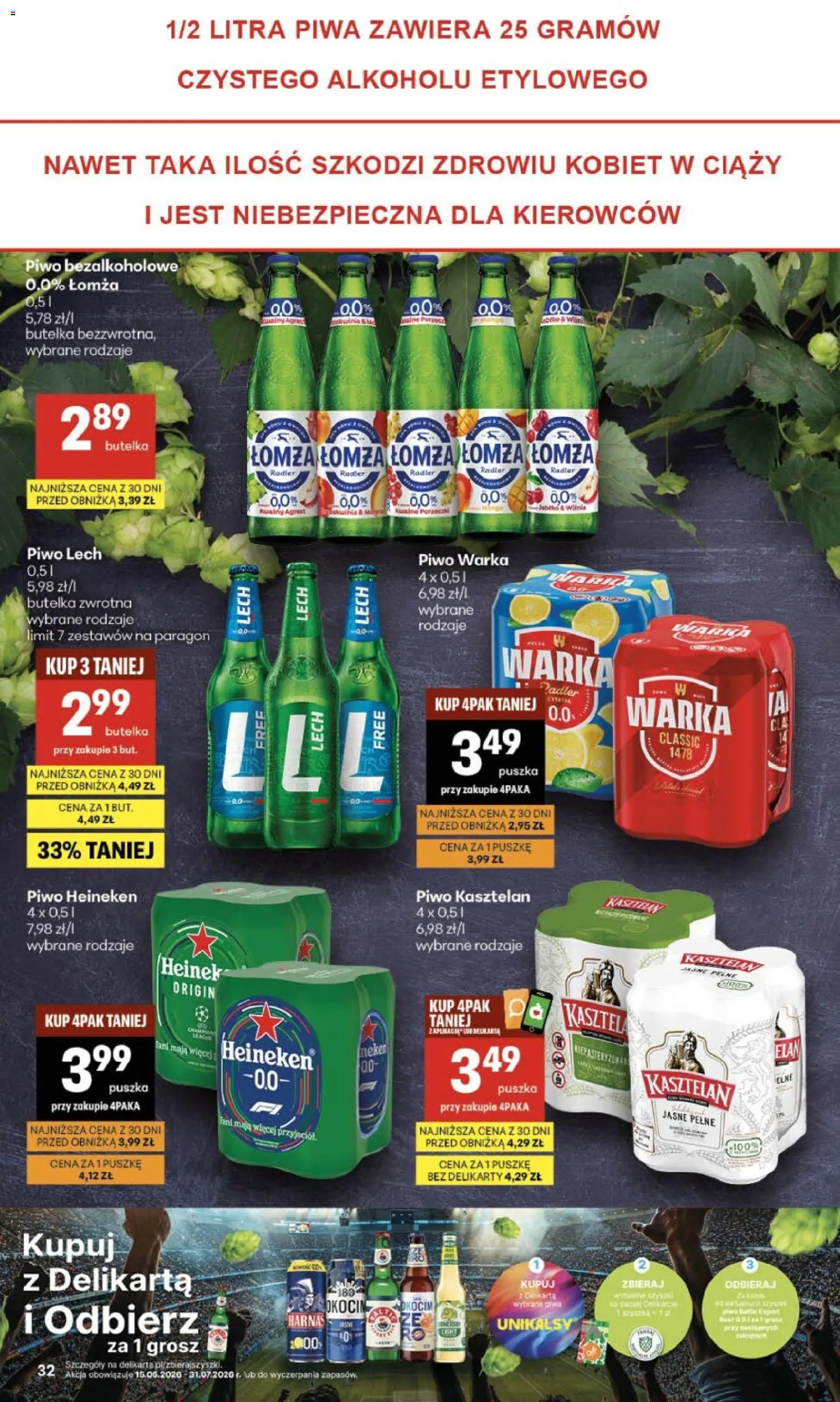 Delikatesy Centrum gazetka - Sklepy Własne od 02.07.2026 | Strona: 32 | Produkty: Agrest, Warka, Piwo Warka, Heineken
