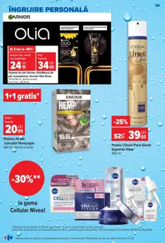 Ofertele Carrefour valabile de la 09.09.2026 | Pagină: 85 | Produse: Aplică, Vopsea, Mască de păr, Vopsea de păr