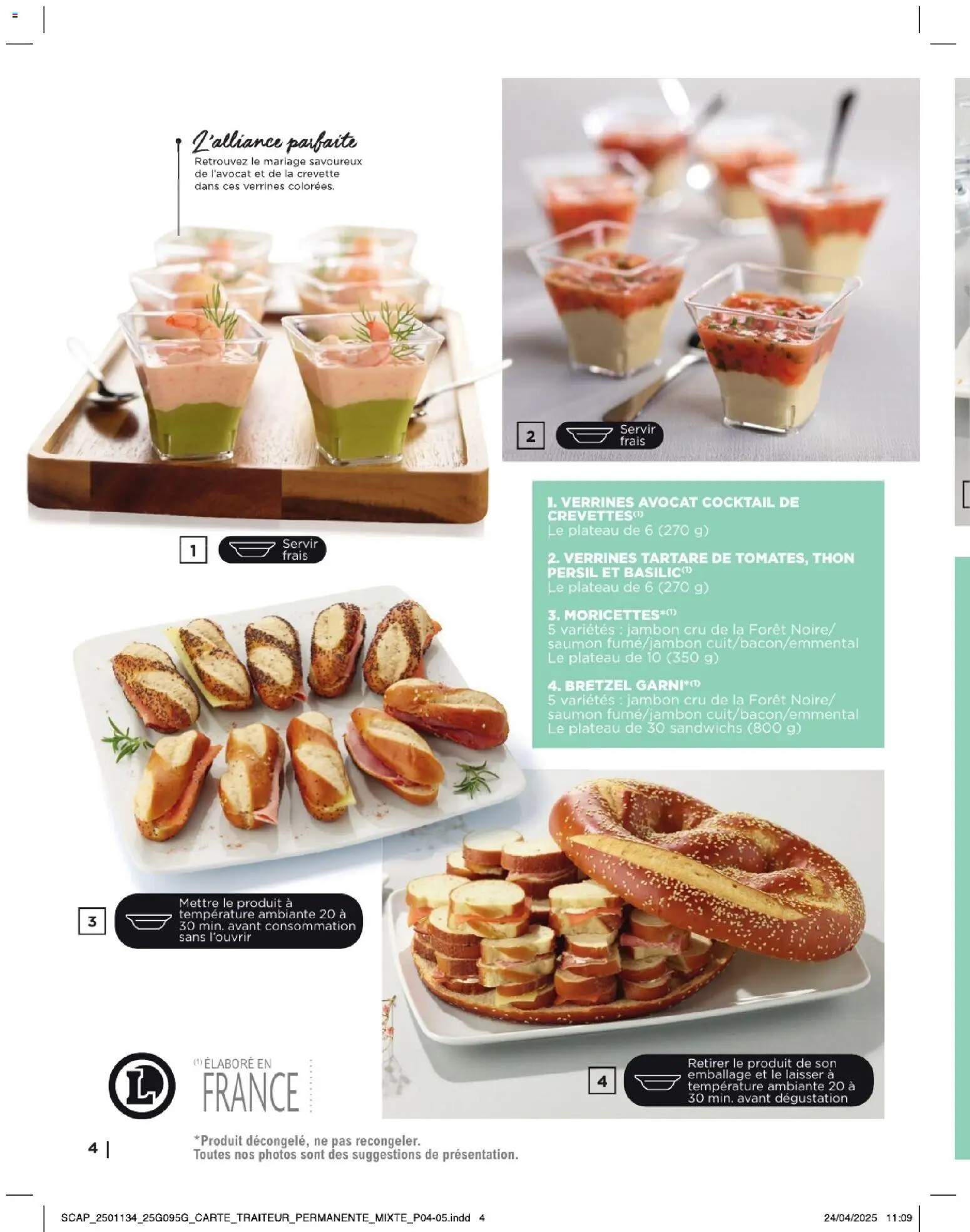 {H1} | Page: 4 | Produits: Thon, Verrines, Jambon, Saumon