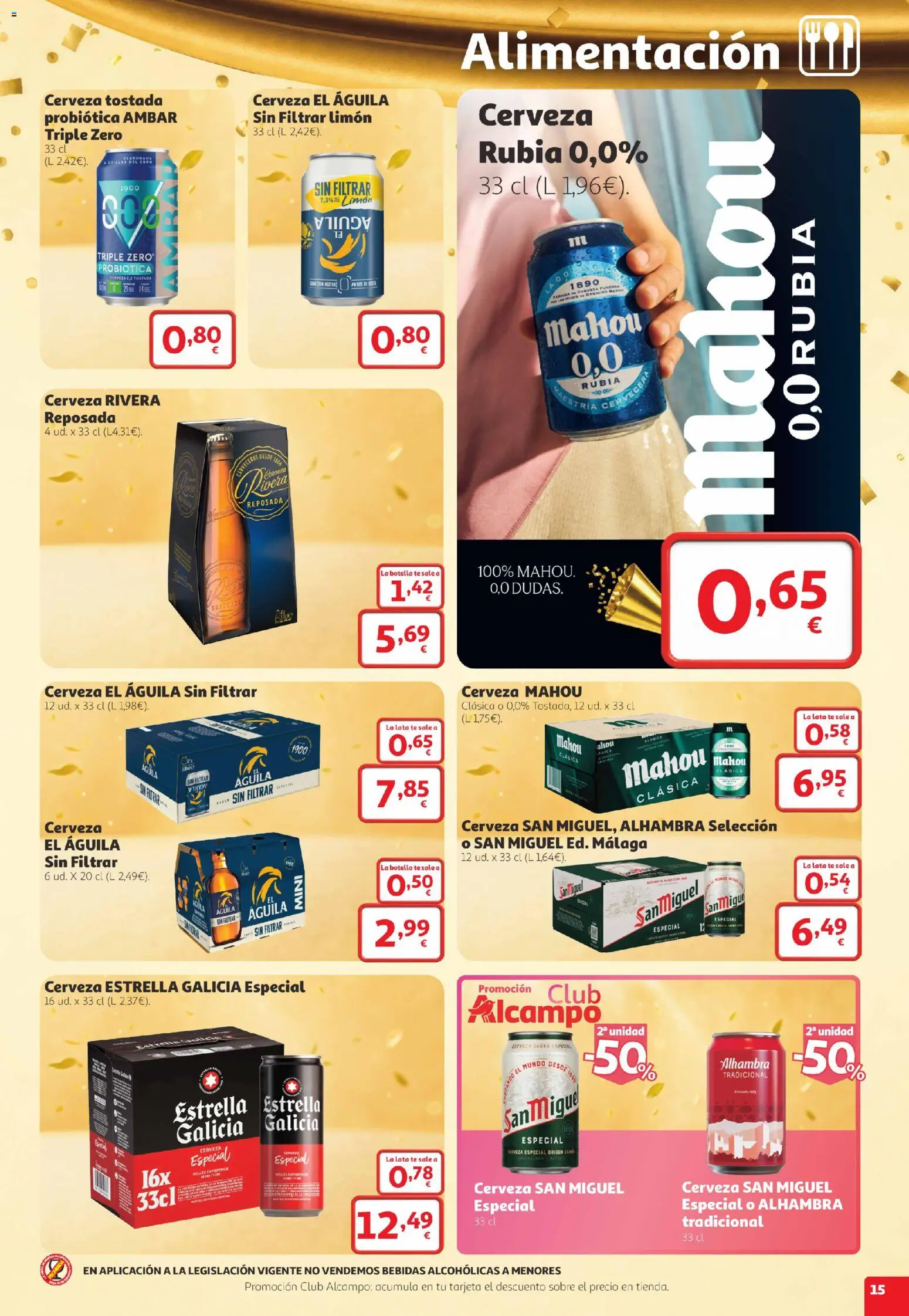Alcampo folleto Telde │ válido desde el 22/10/2026 | Página: 15 | Productos: Cerveza, Limón, Té, Bebidas