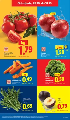 Domaća jabuka crvena, 1 kg = 0.79 - Pregled kataloga iz trgovine Lidl, vrijedi od 26.10.2026 | Stranica: 9