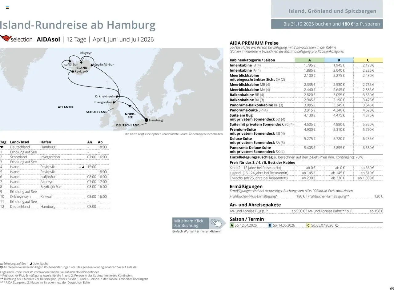 Aida Sommer 2026 – gültig ab 01.03.2026 | Seite: 69 | Produkte: Bett