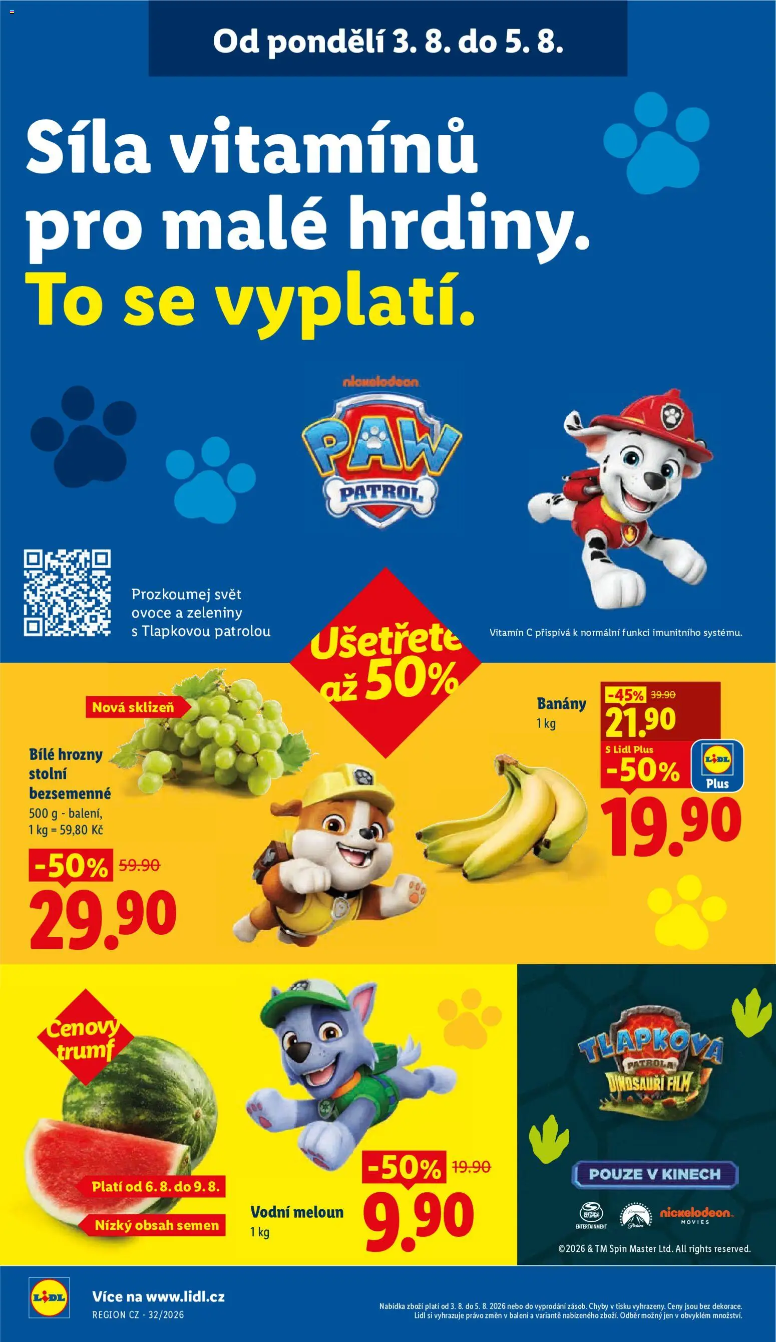 Lidl leták od 03.08.2026 | Strana: 14 | Produkty: Vitamin c, Dinosauři, Bílé hrozny, Hrozny