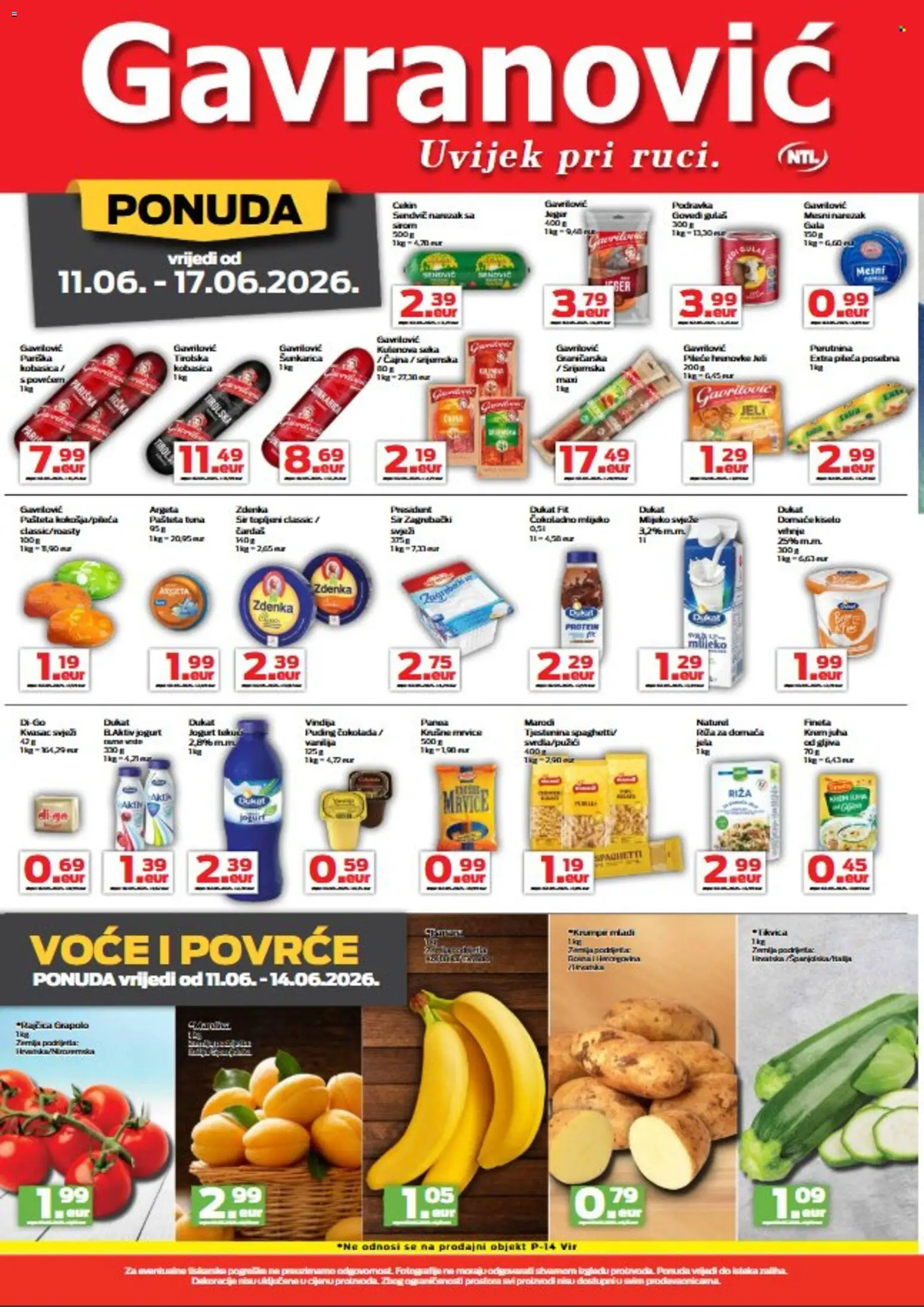 Gavranović katalog | vrijedi od 11.06.2026 | Stranica: 3 | Proizvodi: Ruž, Puding, Podravka, Voće