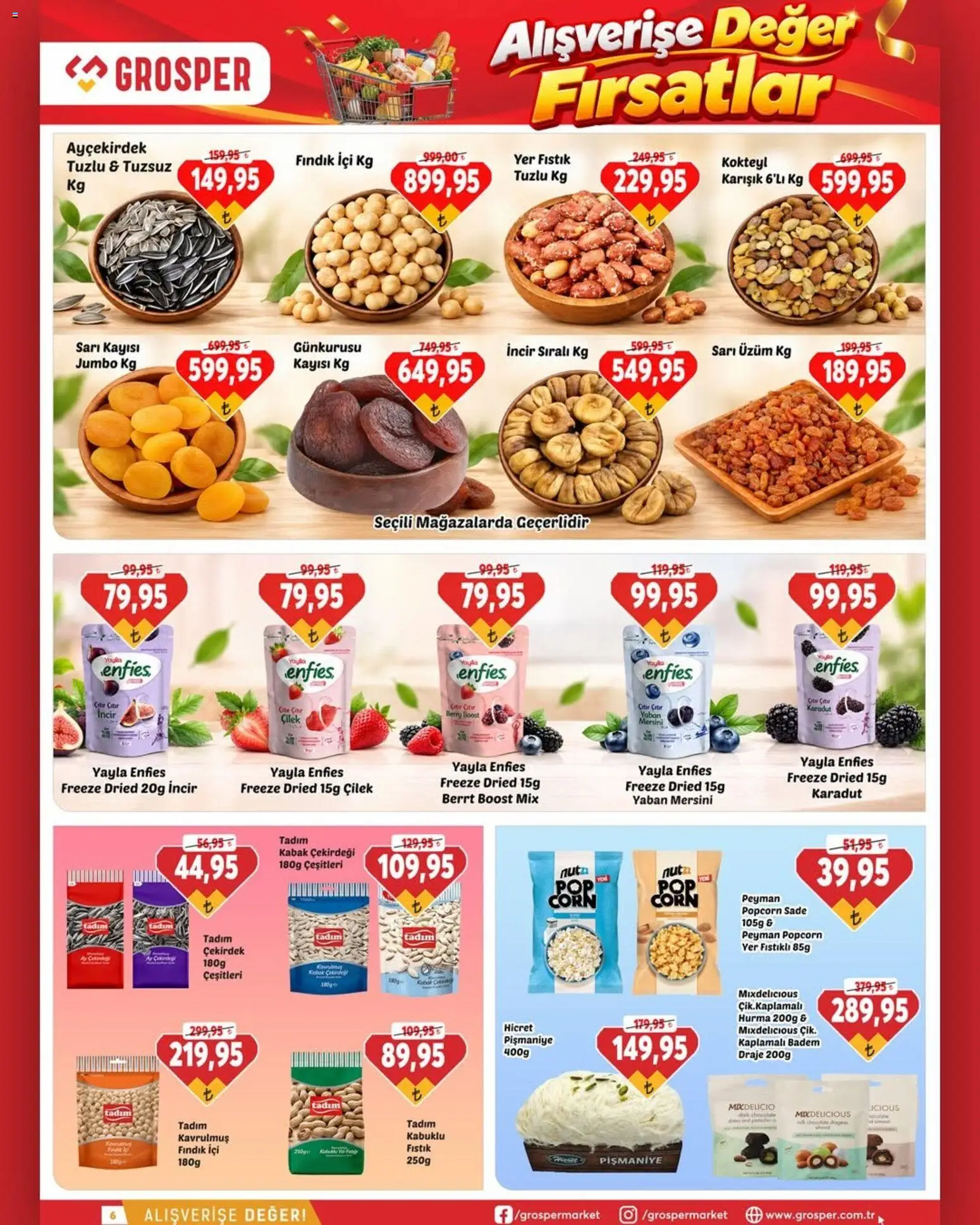 Grosper Katalog - 28 Ekim 2026 tarihinden itibaren geçerlidir | Sayfa: 6 | Ürünler: Kabak, Çilek, Badem, Hurma