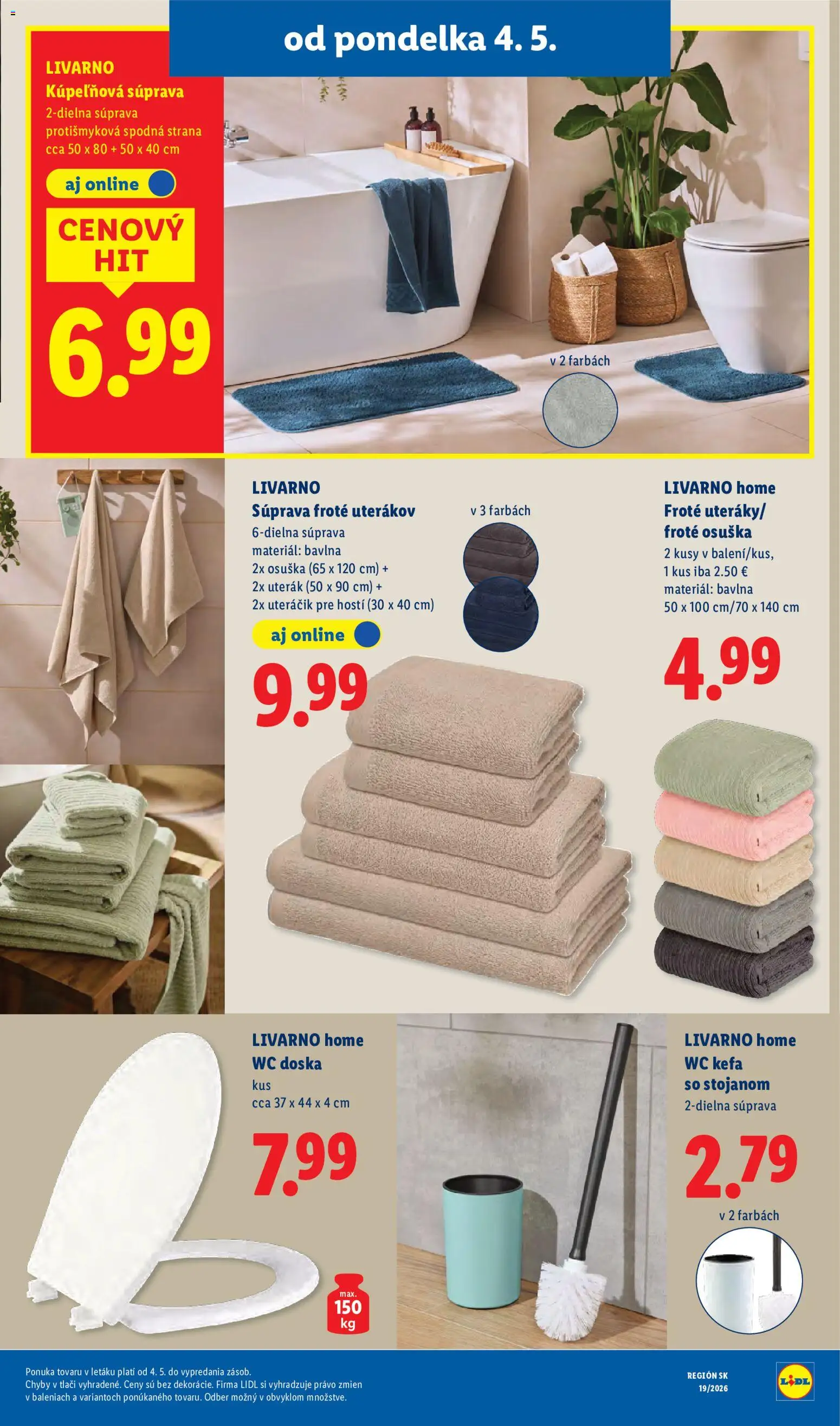 Nové Lidl akcie – leták je platný od 04.05.2026 | Strana: 53 | Produkty: Wc, Uterák, Osuška, Kefa