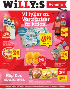 Willys erbjudanden Hemma - Förhandsvisning av reklamblad från butik Willys aktuell från 26/10/2026