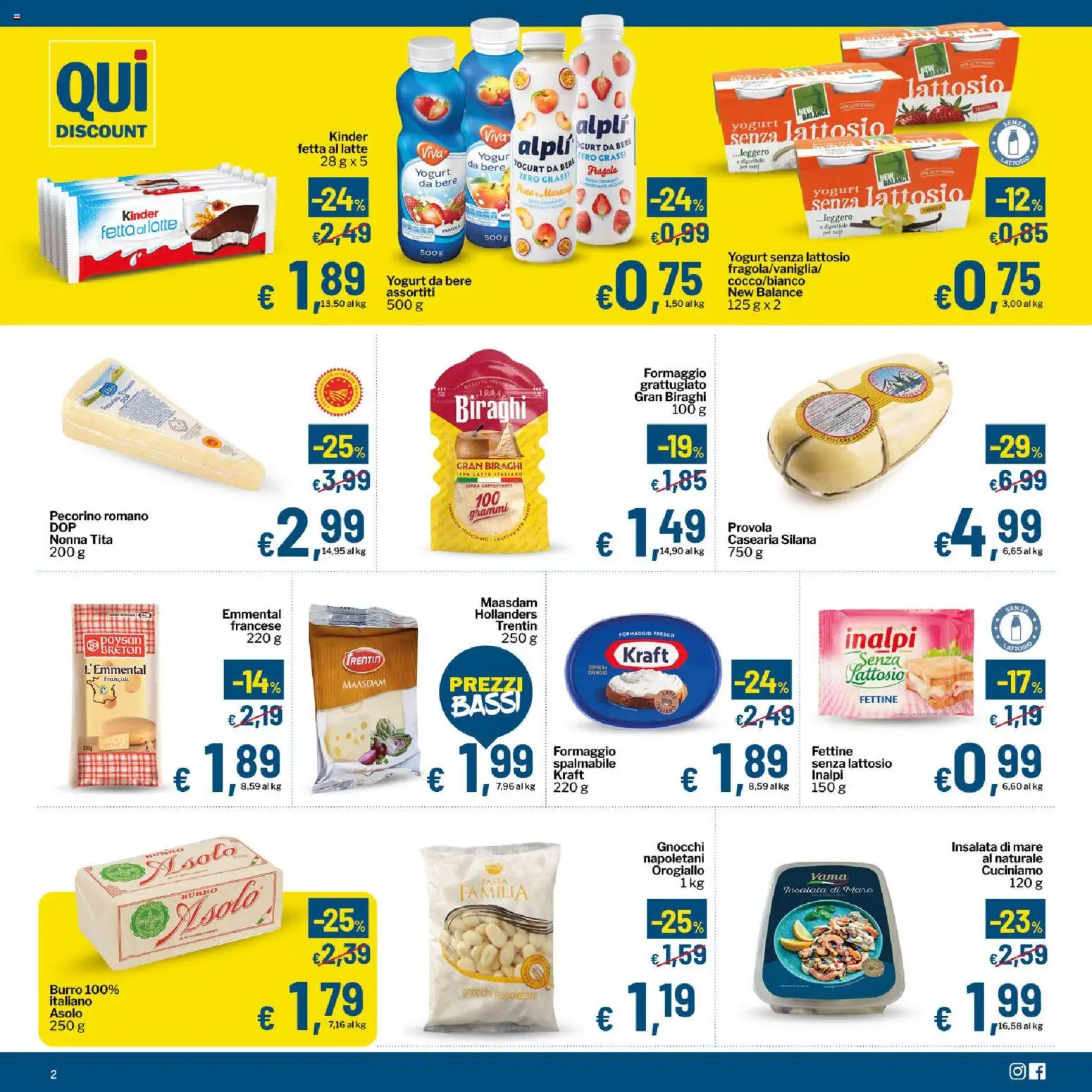 Volantino Qui Discount del 08.04.2026 | Pagina: 2 | Prodotti: Insalata, Burro, Pecorino Romano, Pecorino