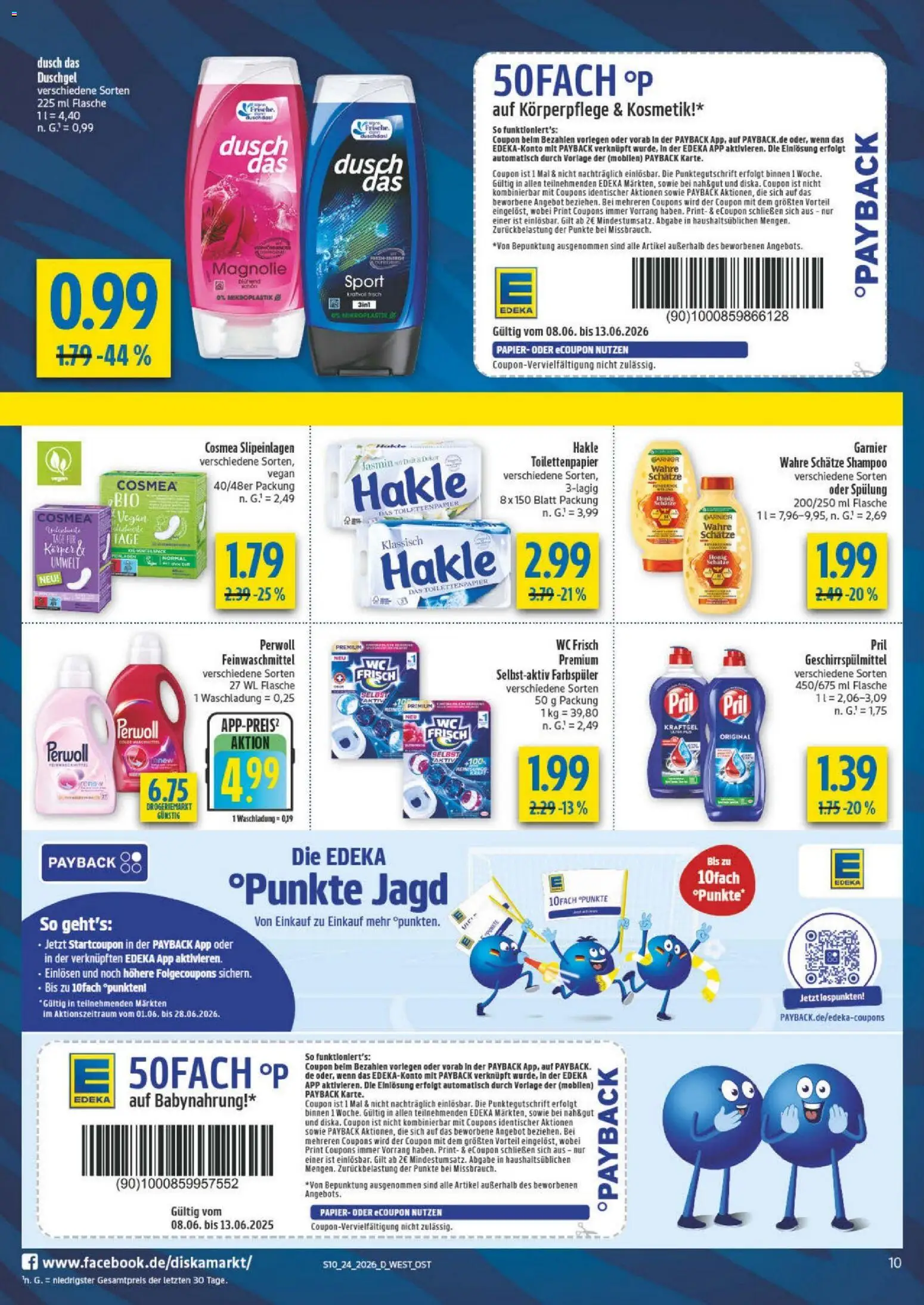 Diska Prospekt – gültig ab 08.06.2026 | Seite: 14 | Produkte: Spülung, Babynahrung, Geschirrspülmittel, Toilettenpapier