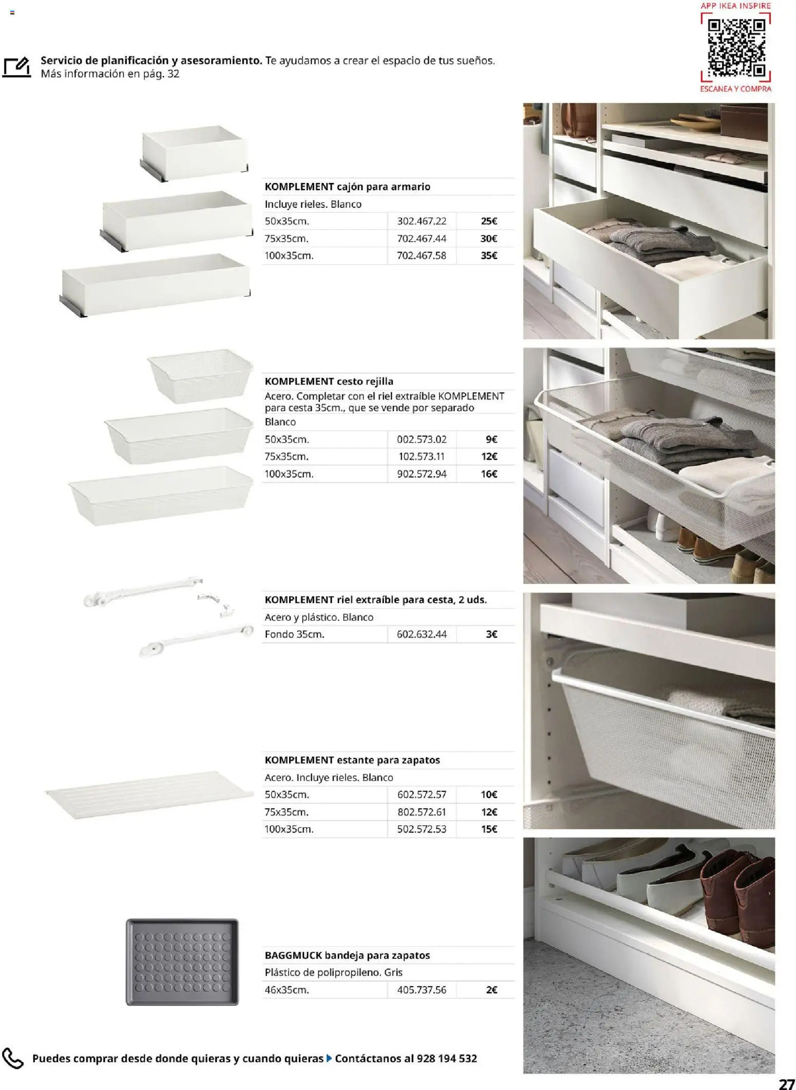 Catálogo IKEA Pax y Komplement │ válido desde el 01.02.2026 | Página: 27 | Productos: Té, Bandeja, Estante, Armario