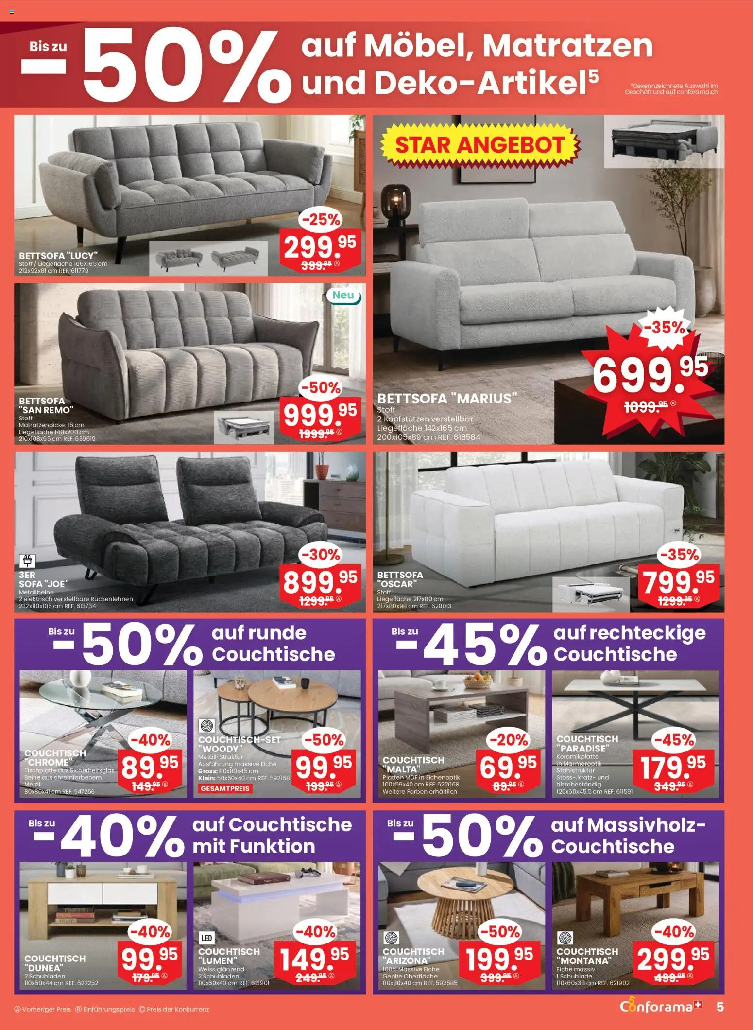 Conforama aktionen – gültig ab 30.09.2026 | Seite: 5 | Produkte: Sofa, Couchtisch
