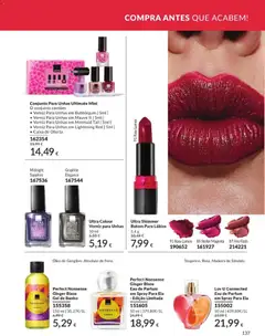 Pré-visualização Catálogo Avon Campanha 8 válido de 01/08/2026 | Página: 137 | Produtos: Batom, Caixa, Banho, Verniz
