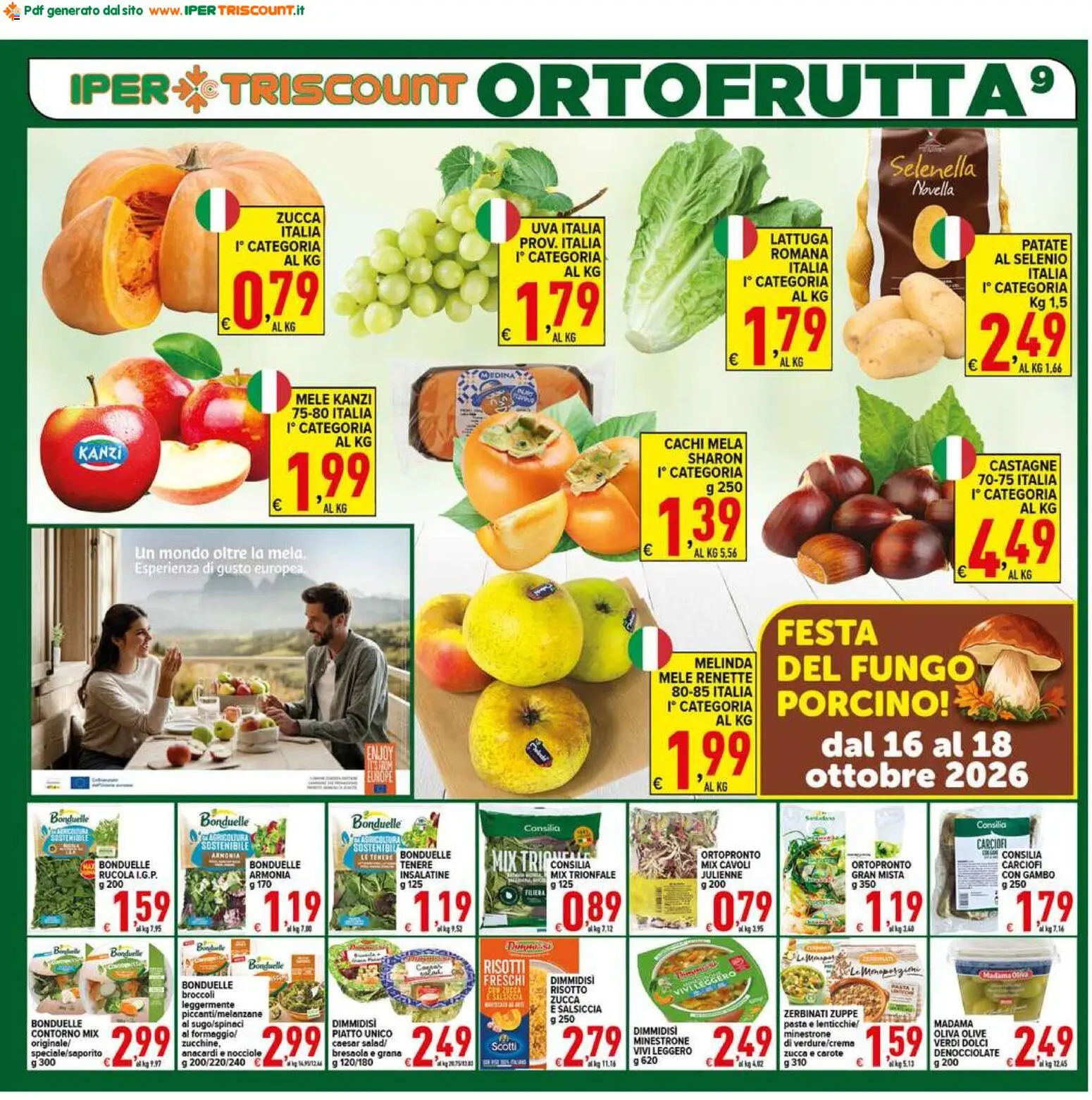 Volantino Ipertriscount del 14/10/2026 | Pagina: 9 | Prodotti: Minestrone, Bresaola, Carote, Anacardi