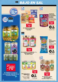 Vista previa Cocktail de frutos secos sin sal añadida Carrefour Sensation, Cocktail de frutos secos sin sal añadida Carrefour Sensation Doy pack 100 g válido desde el 28/07/2026 | Página: 24 | Productos: Frutos secos
