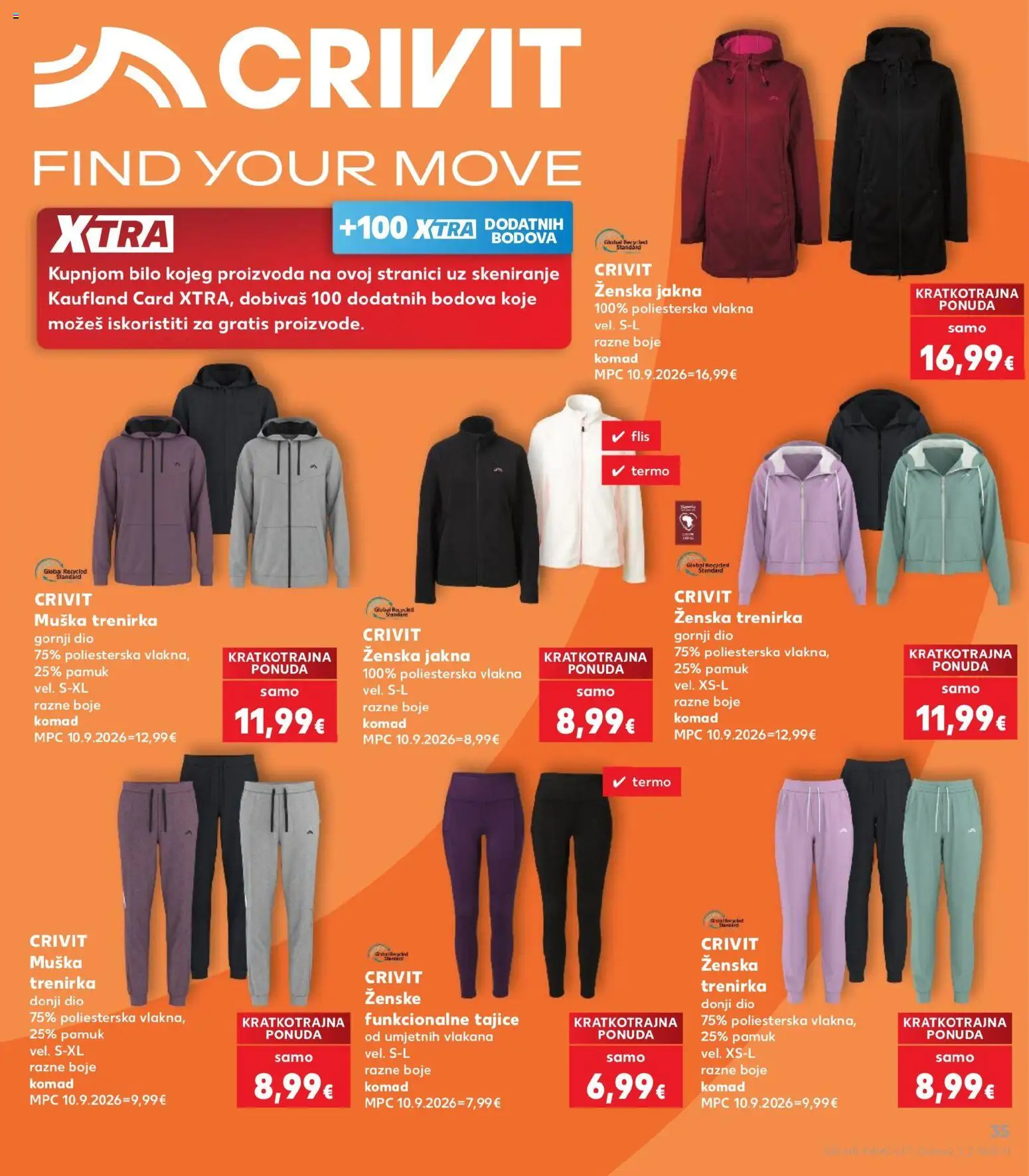Kaufland katalog | vrijedi od 14.10.2026 | Stranica: 35 | Proizvodi: Jakna, Tajice, Trenirka
