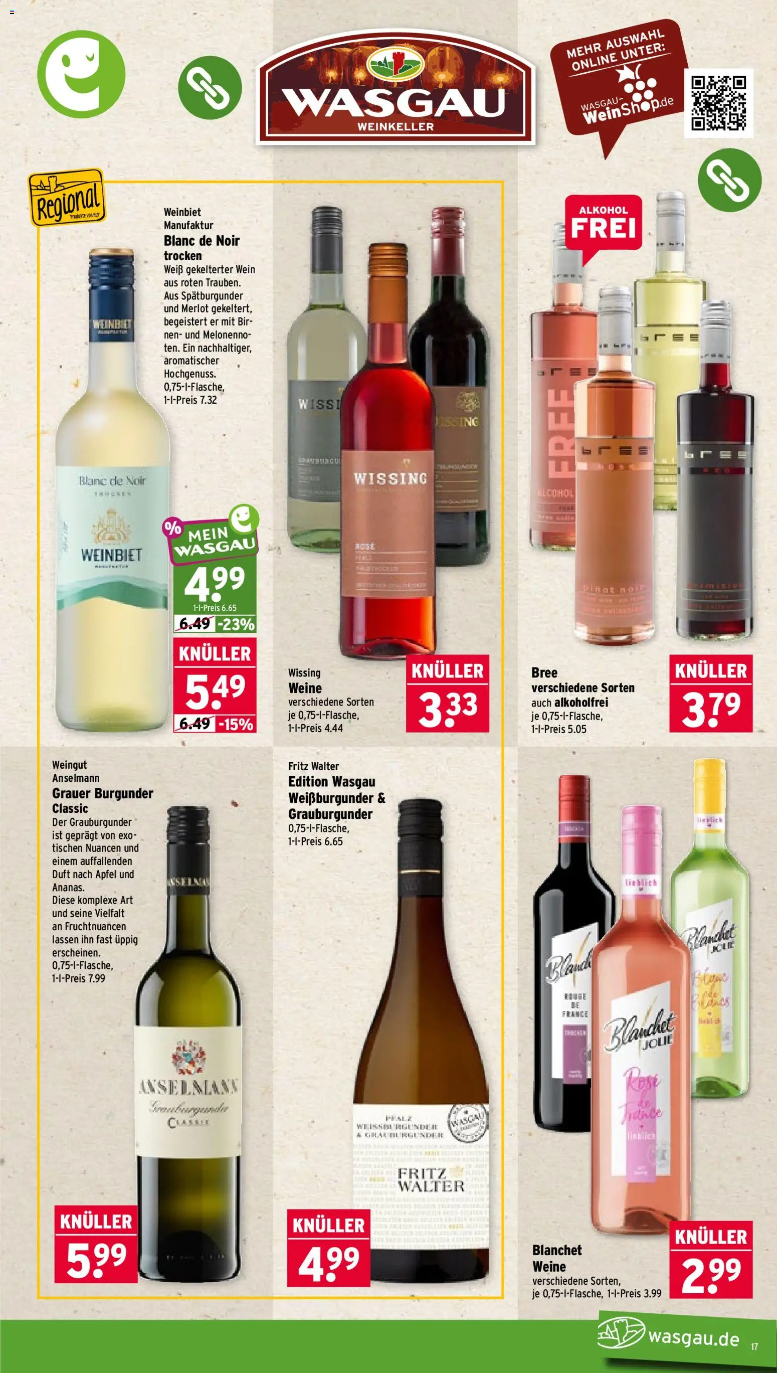 Wasgau Prospekt – gültig ab 07.09.2026 | Seite: 17 | Produkte: Merlot, Duft, Äpfel, Wein