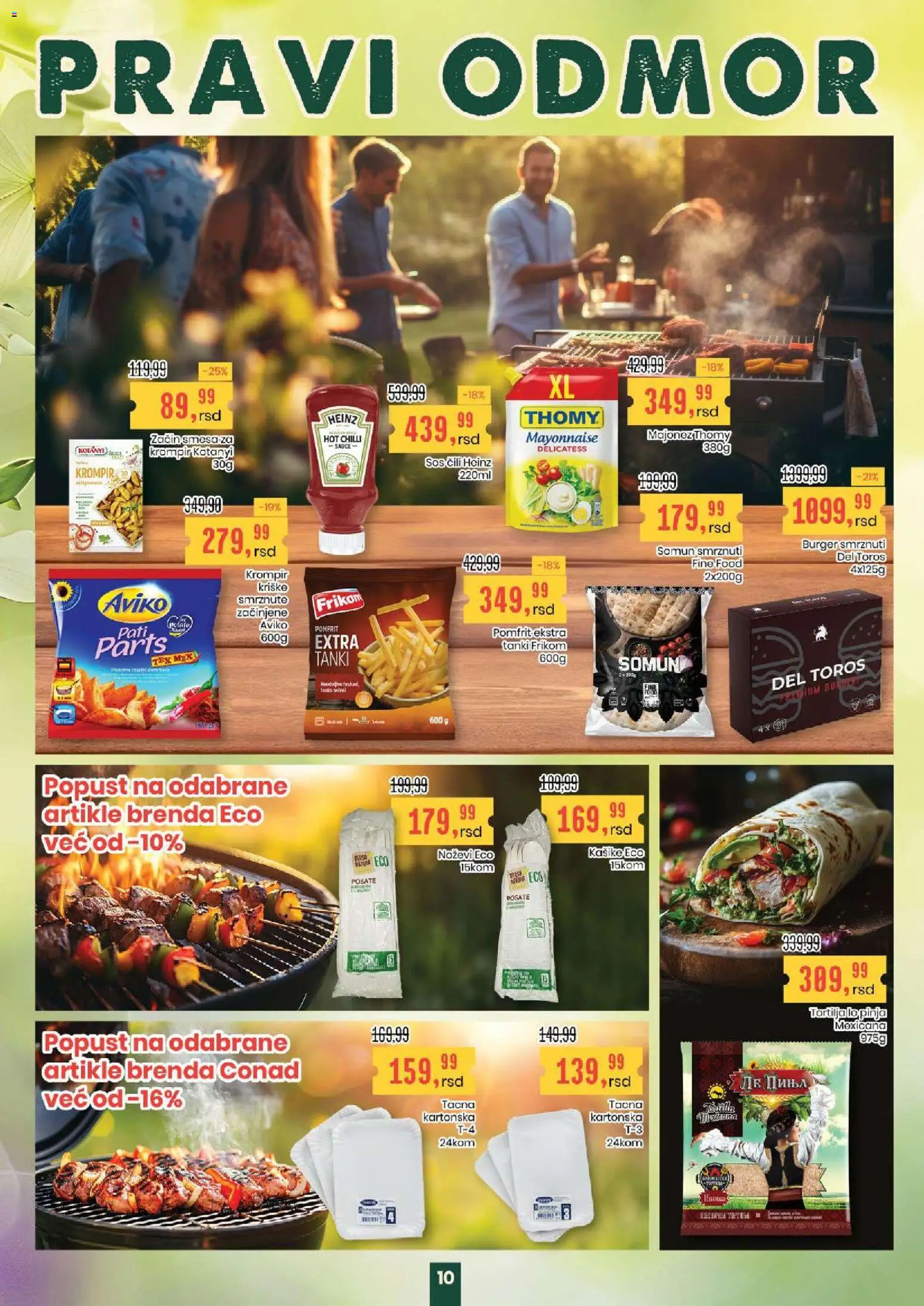 Aroma Market katalog - važi od 30.04.2026 | Strana: 10 | Proizvode: Majonez, Tortilja, Burger, Heinz