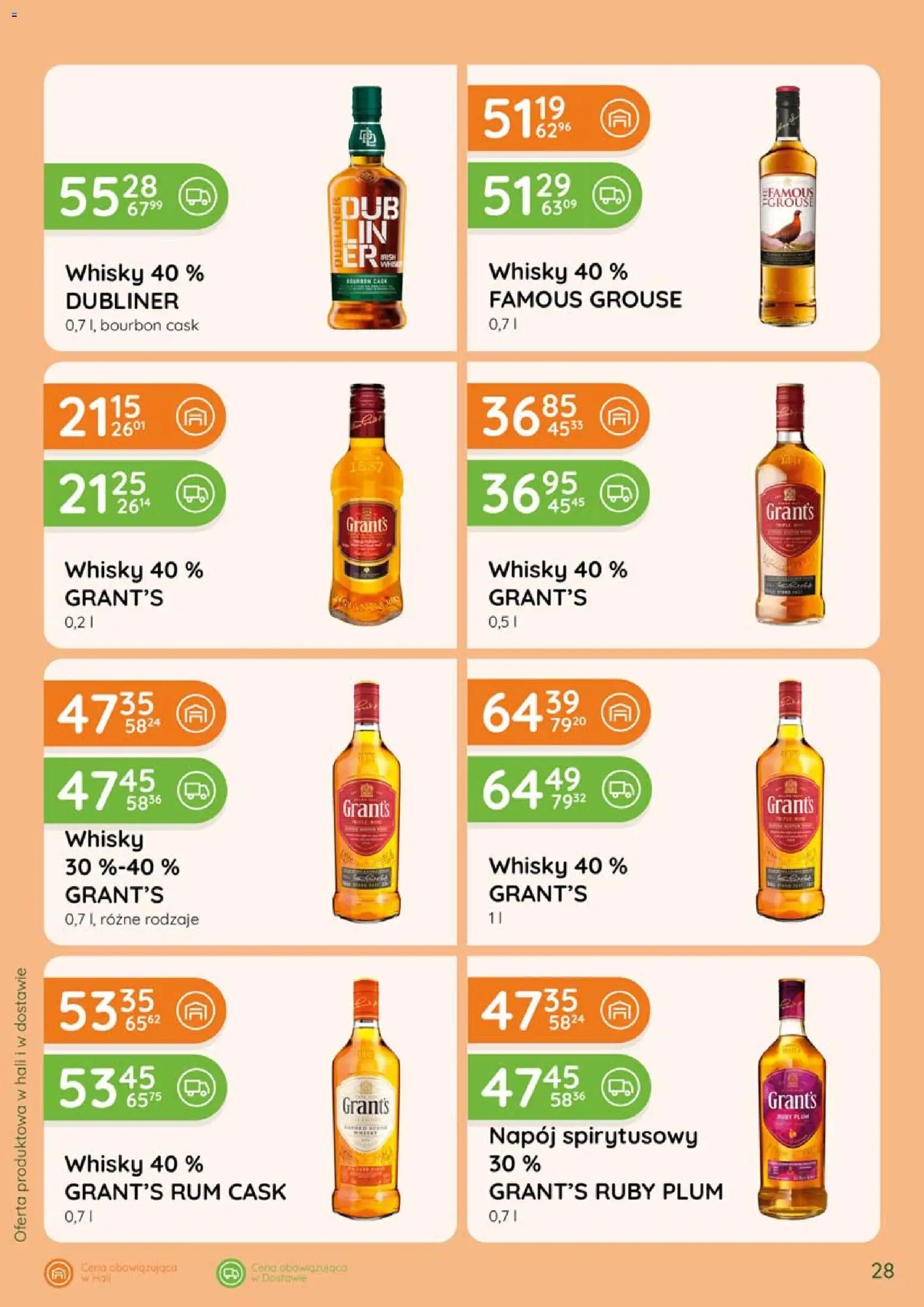Eurocash gazetka - Katalog Alkoholowy od 01.09.2026 | Strona: 28 | Produkty: Bourbon, Rum, Grant’s Whisky, Whisky