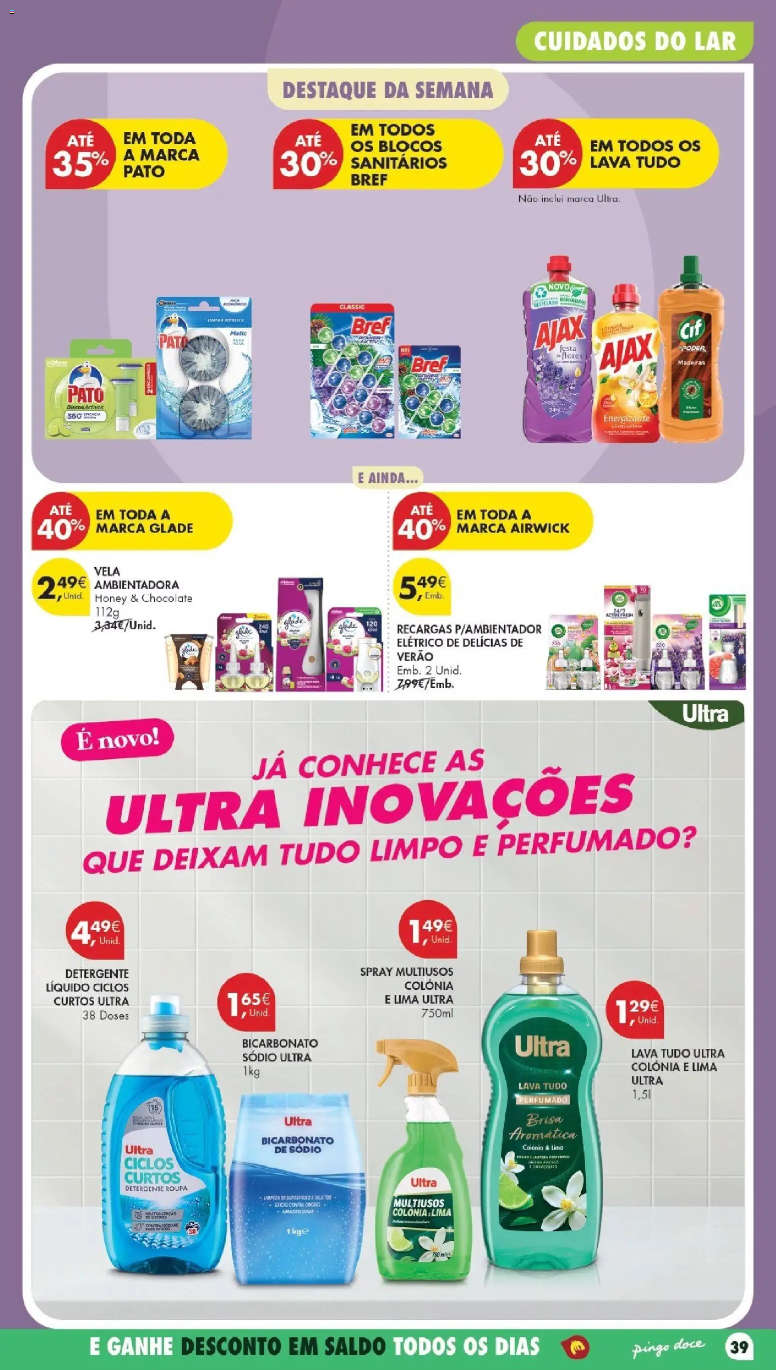 Pingo Doce Poupe Esta Semana Madeira │ válido de 30/06/2026 | Página: 39 | Produtos: Detergente, Madeiras, Chocolate, Bicarbonato