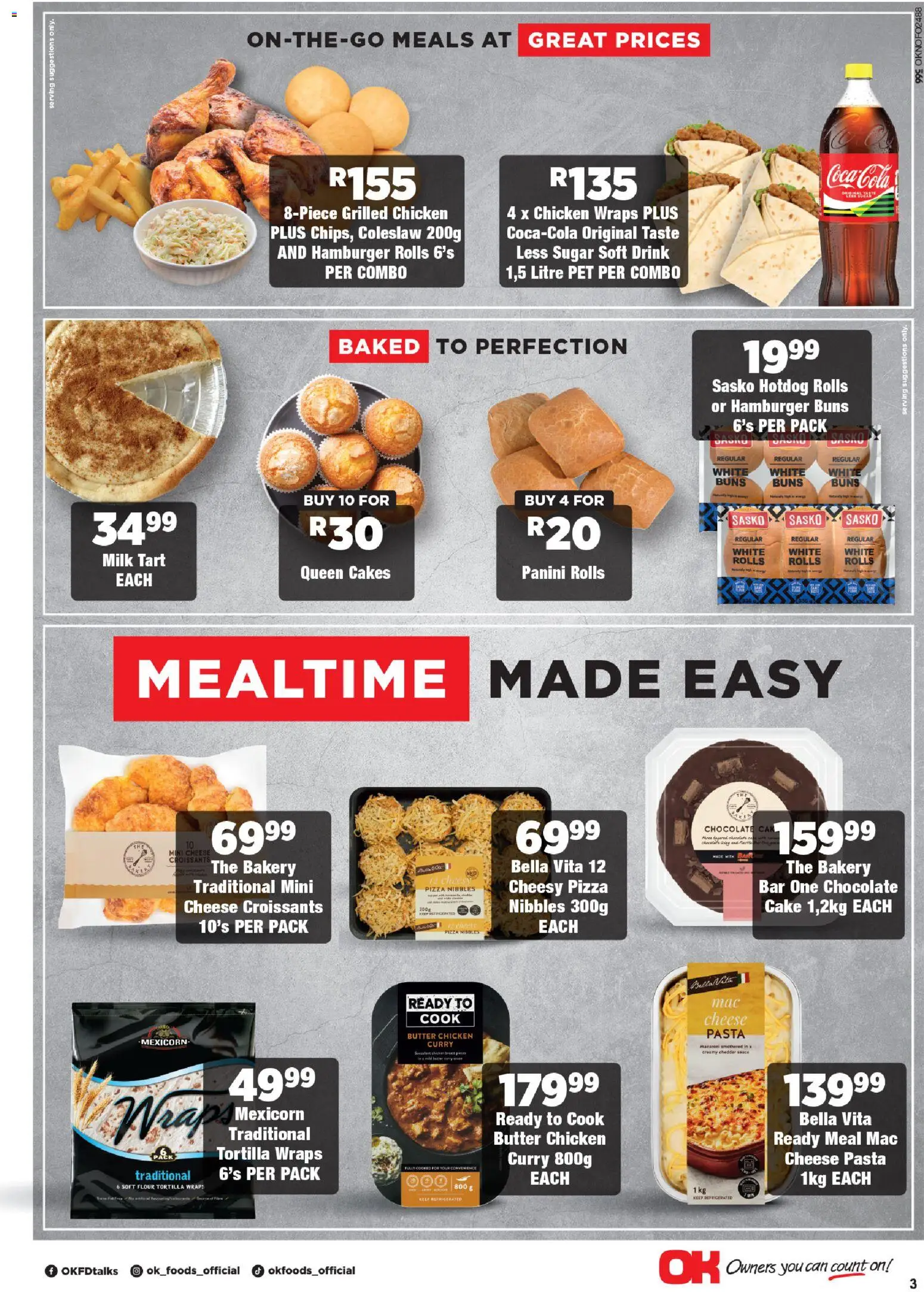 New OK Foods catalogue – valid from 24.04.2026 | Page: 3 | Products: Cake, Flour, Pizza, Pasta