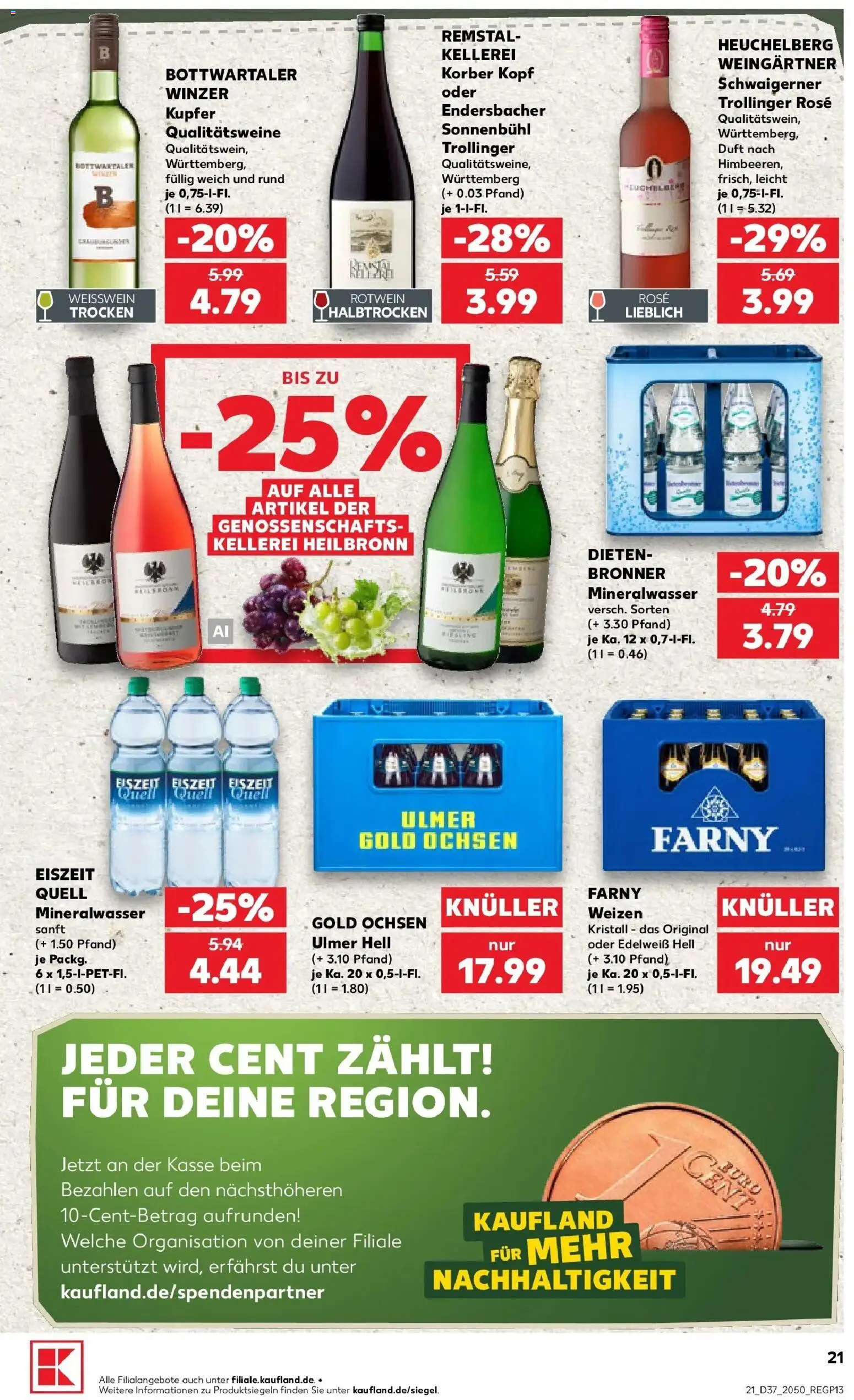 Prospekt Kaufland ab 10.09.2026 » Angebote Online zum Blättern | Seite: 21 | Produkte: Weißwein, Rotwein, Duft, Mineralwasser