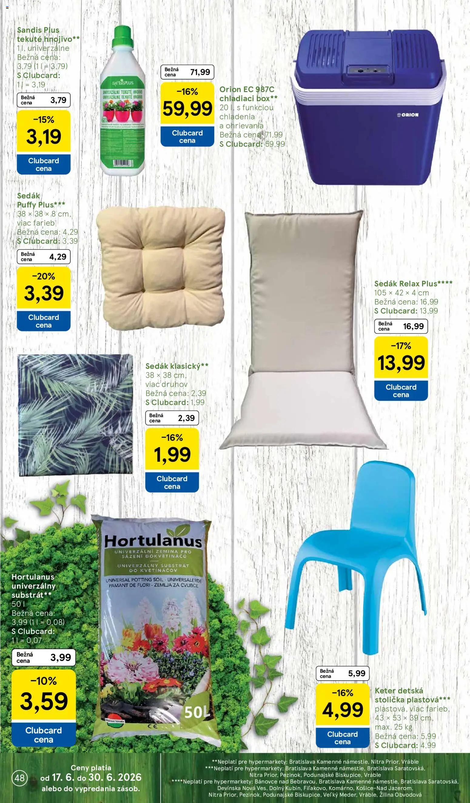 Nové Tesco akcie – leták je platný od 17.06.2026 | Strana: 48 | Produkty: Detská stolička, Chladiaci box