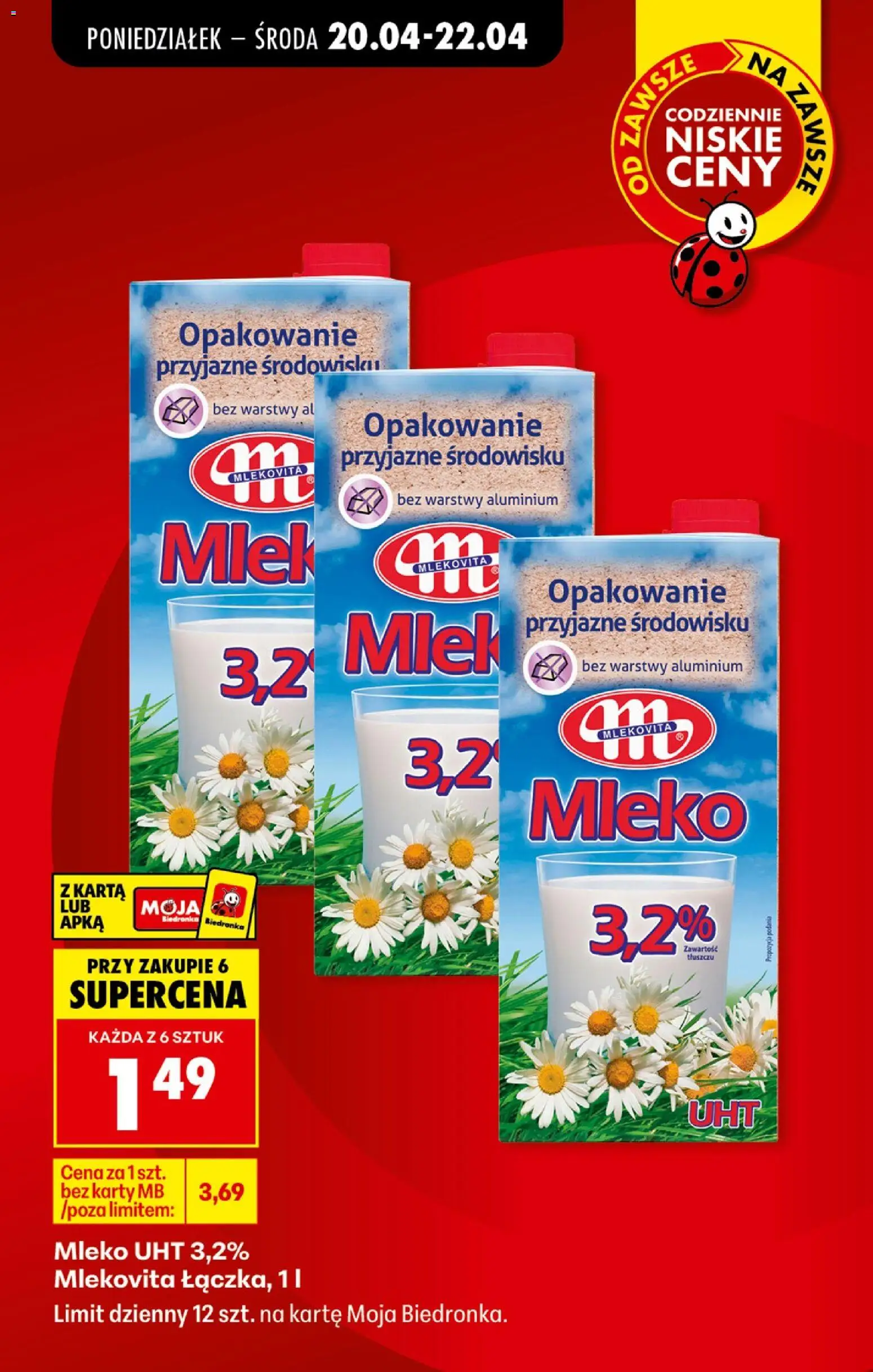 Biedronka gazetka od poniedziałku od 20.04.2026 | Strona: 23 | Produkty: Karta, Mleko