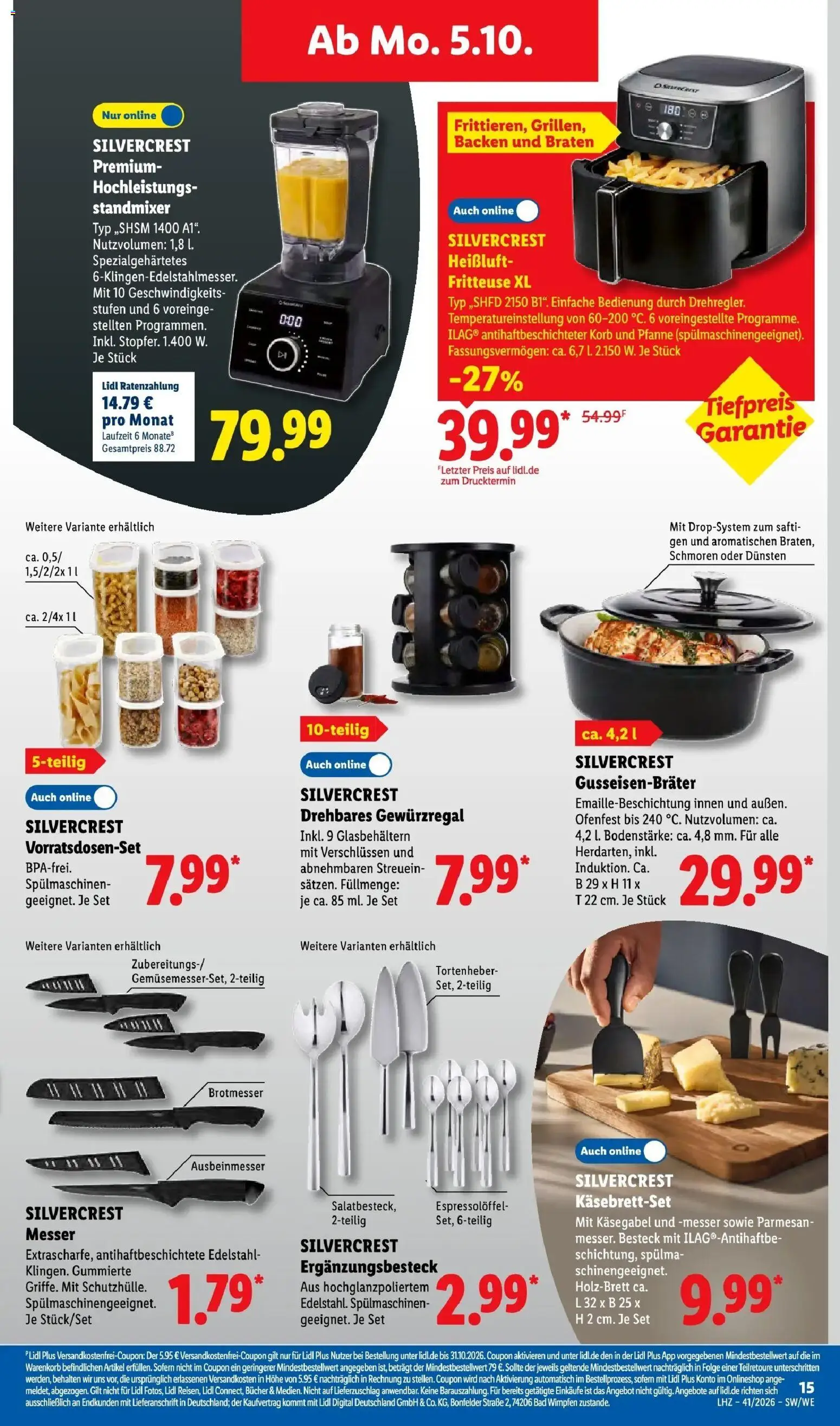 Lidl Prospekt Saarbrücken (ab 05.10.2026) zum Blättern » Angebote | Seite: 31 | Produkte: Mixer, Bad, Korb, Fritteuse