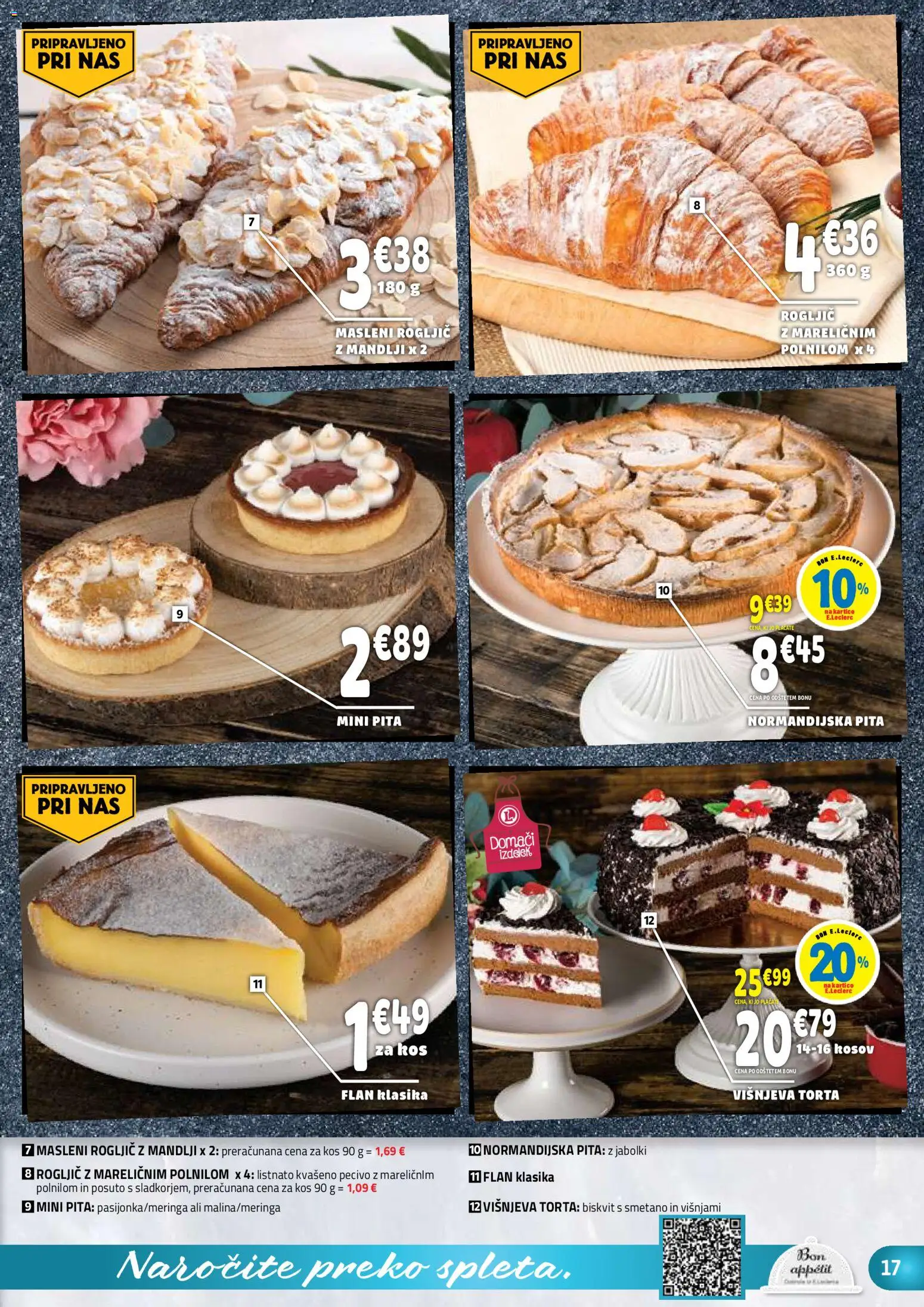 Novi E.leclerc katalog ponudbe – veljaven od 12.08.2026 | Stran: 17 | Izdelki: Mandlji, Pita, Torta, Kos