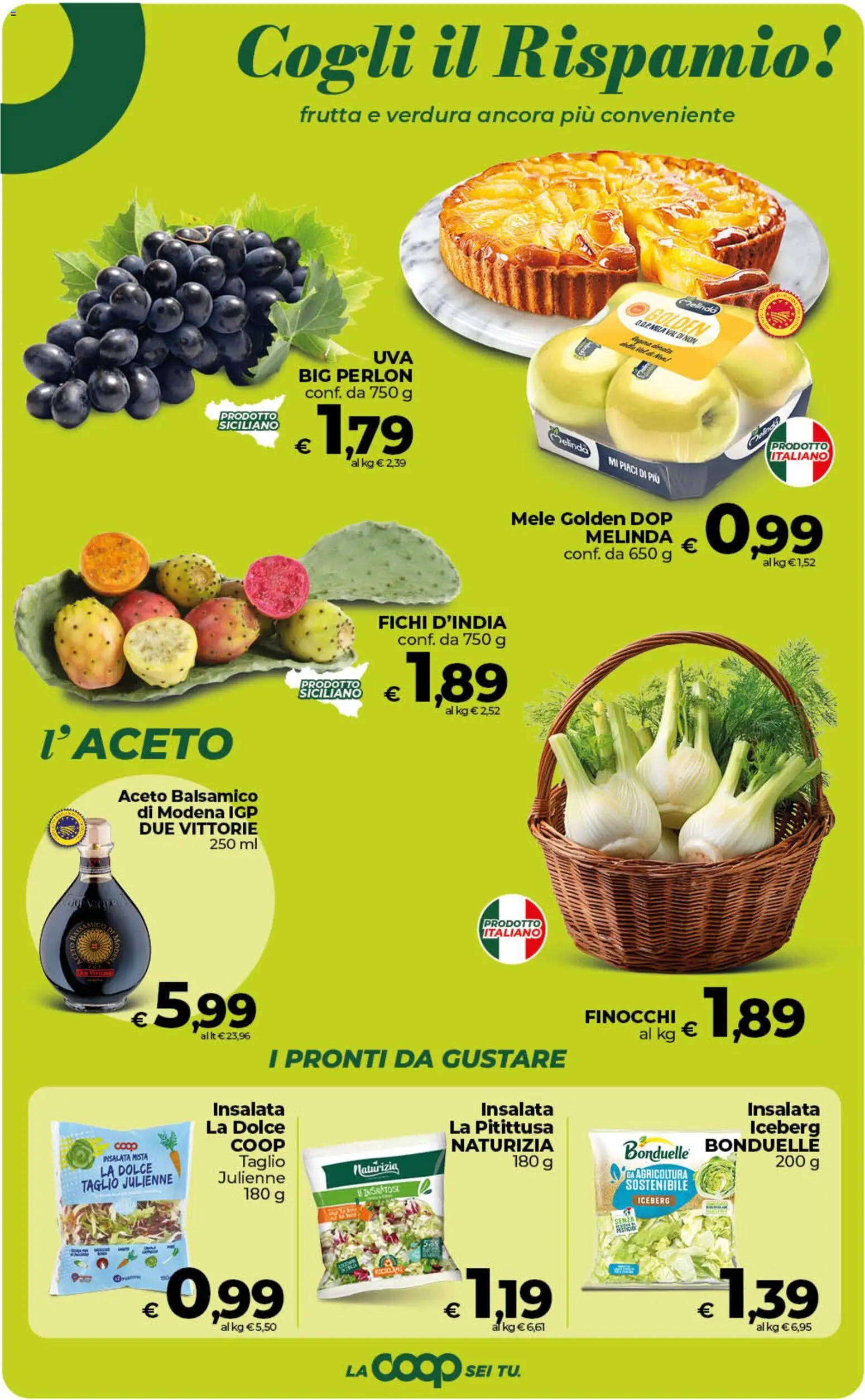 Volantino COOP del 13/10/2026 | Pagina: 14 | Prodotti: Mele, Insalata, Frutta, Finocchi