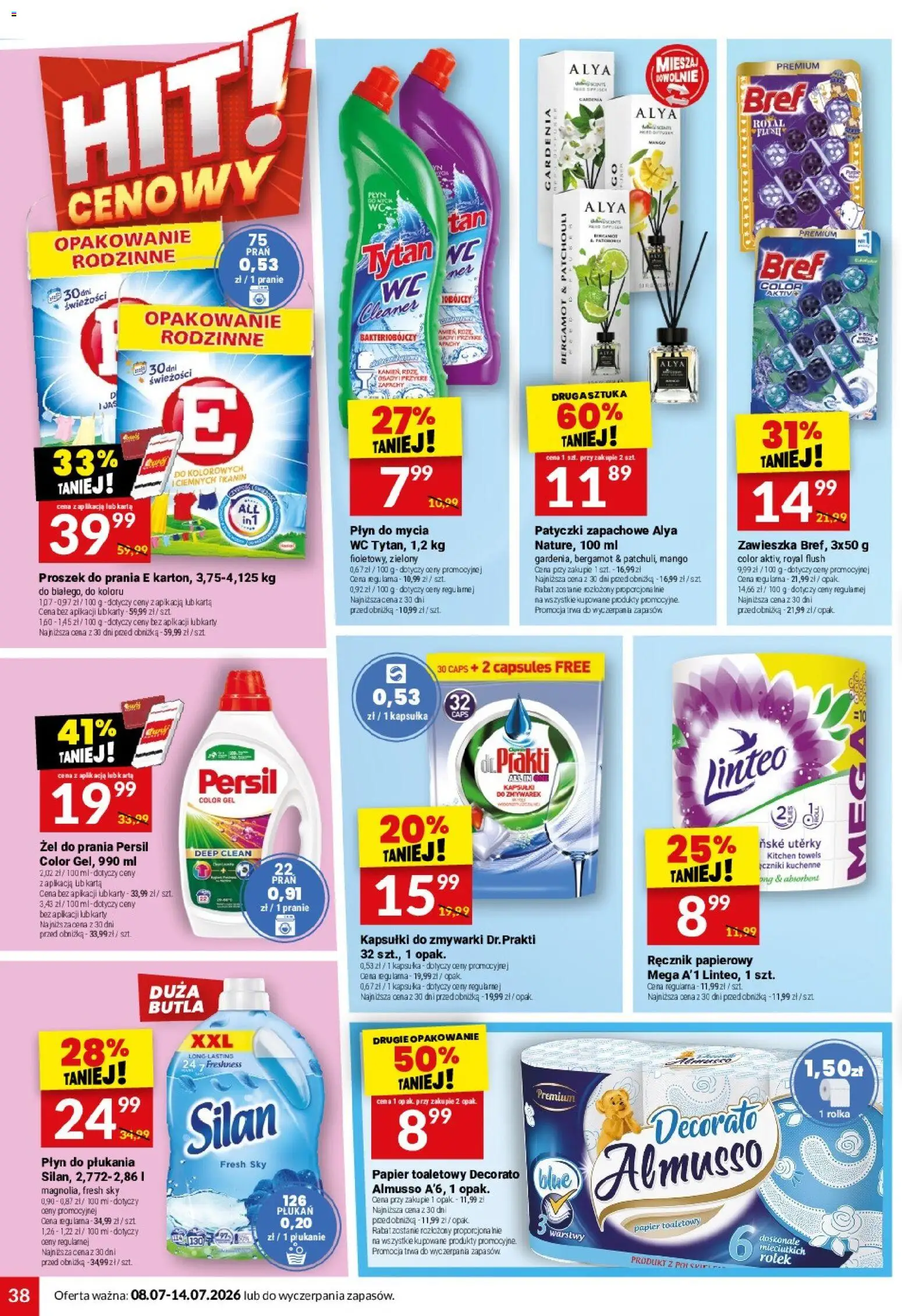 Twój Market gazetka od 08.07.2026 | Strona: 38 | Produkty: Karta, Cleaner, Żel do prania persil, Kapsułki do zmywarki