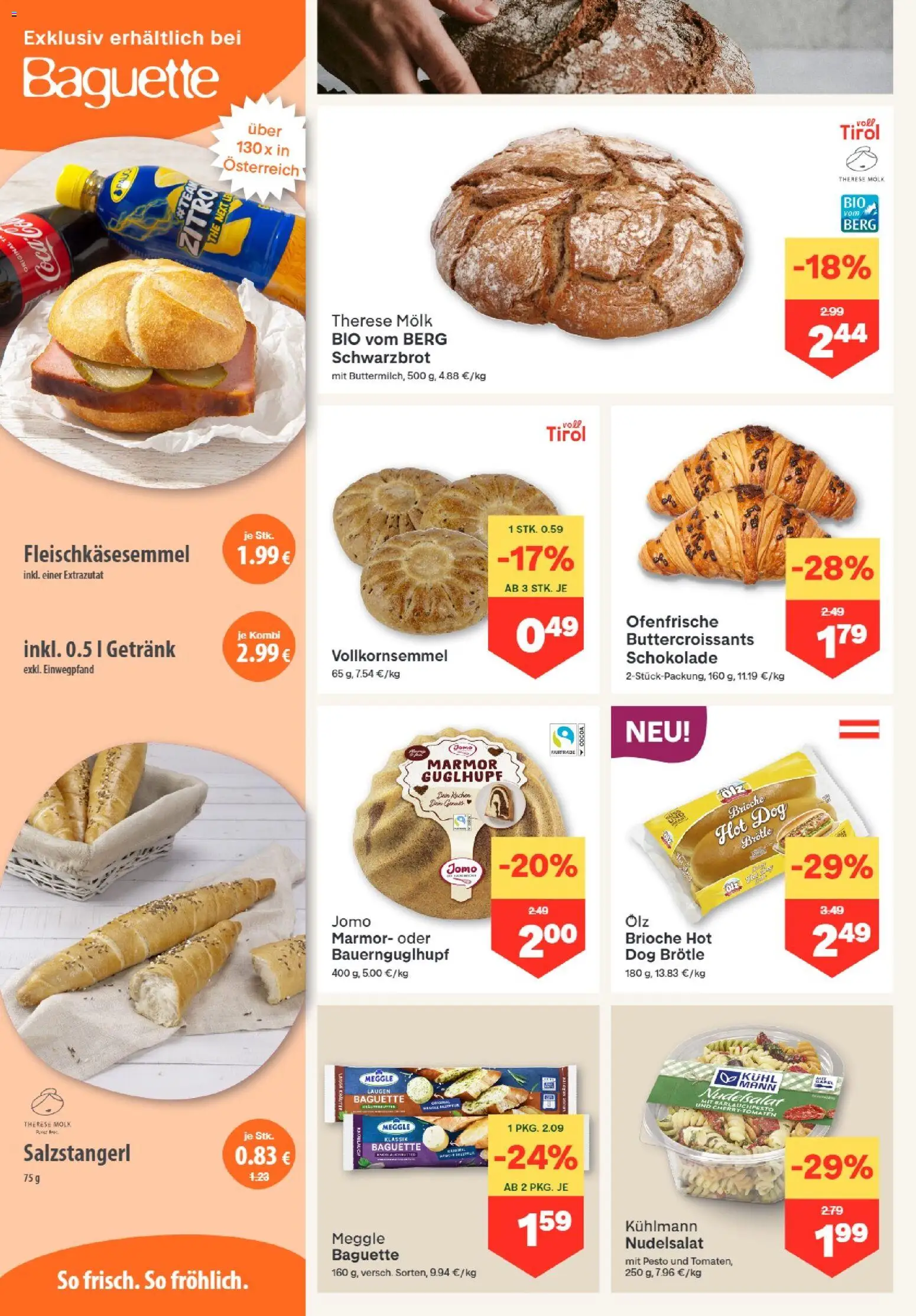 MPREIS Dellach im Drautal gültig ab 17.09.2026 | Seite: 4 | Produkte: Baguette, Schokolade, Brioche, Tomaten