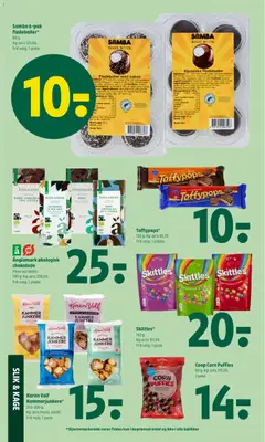 Samba 6-pak flødeboller*, 80 g. Frit valg. 1 æske. gyldig fra 14.05.2026 | Side: 21 | Produkter: Chokolade, Slik, Flødeboller, Salt