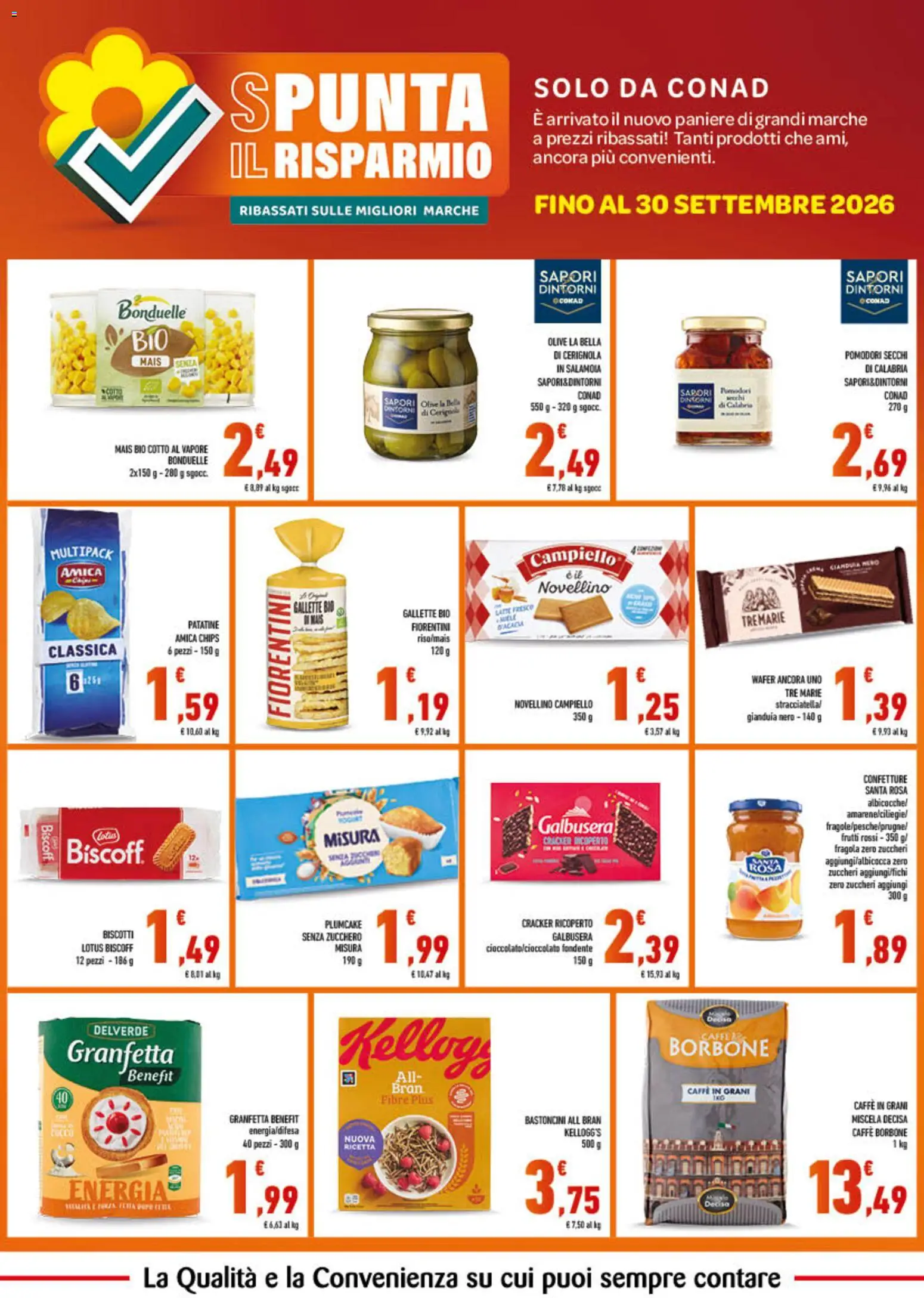 Volantino Spazio Conad del 01/08/2026 | Pagina: 5 | Prodotti: Zucchero, Olive, Pomodori secchi, Borbone