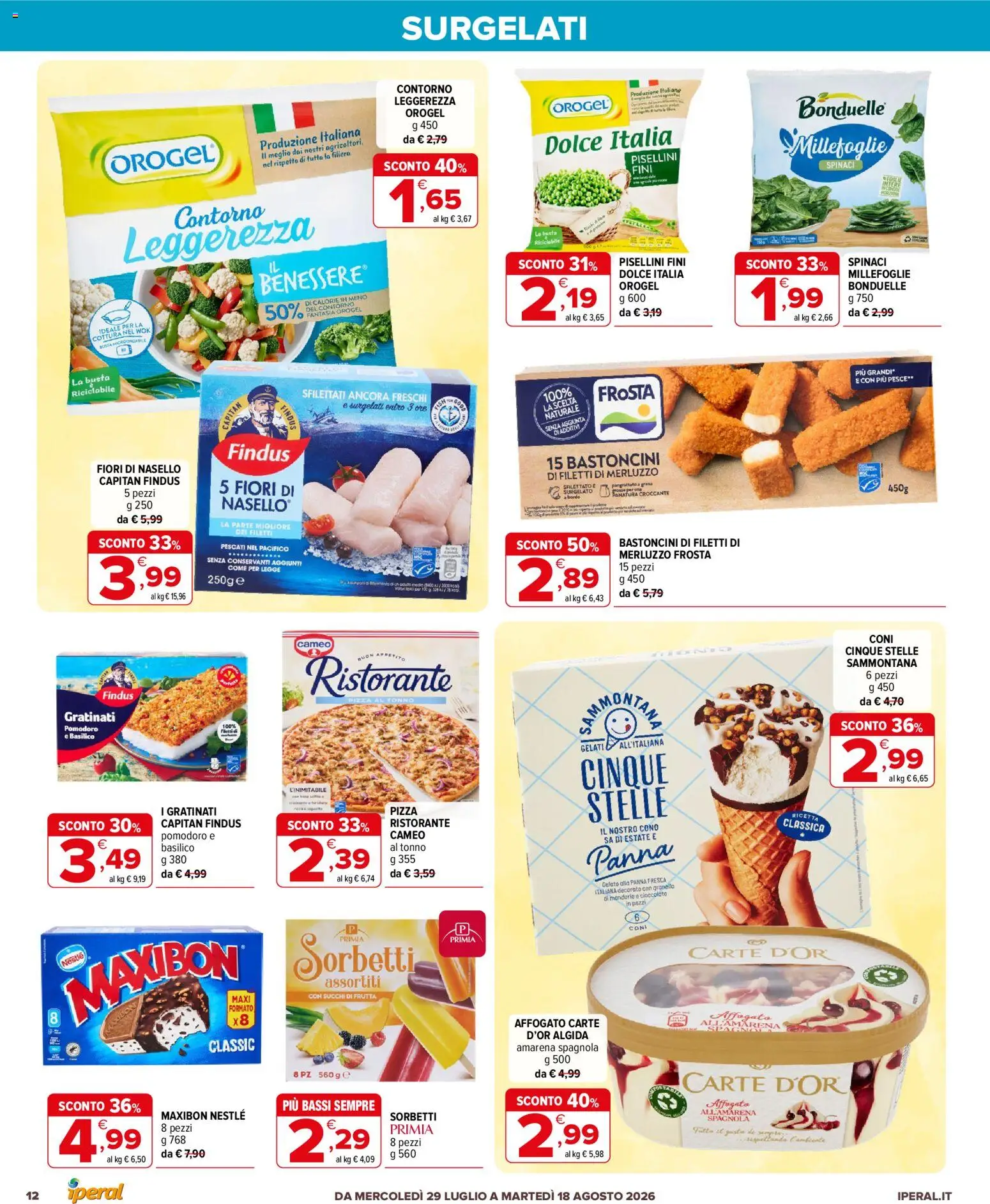 Volantino Iperal del 29/07/2026 | Pagina: 12 | Prodotti: Cioccolato, Merluzzo, Basilico, Tonno