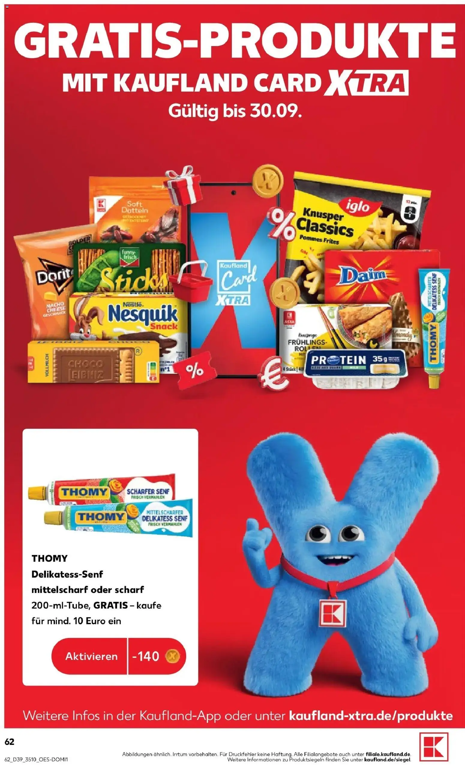 Prospekt Kaufland ab 24.09.2026 » Angebote Online zum Blättern | Seite: 62 | Produkte: Nesquik, Iglo, Pommes, Pommes frites