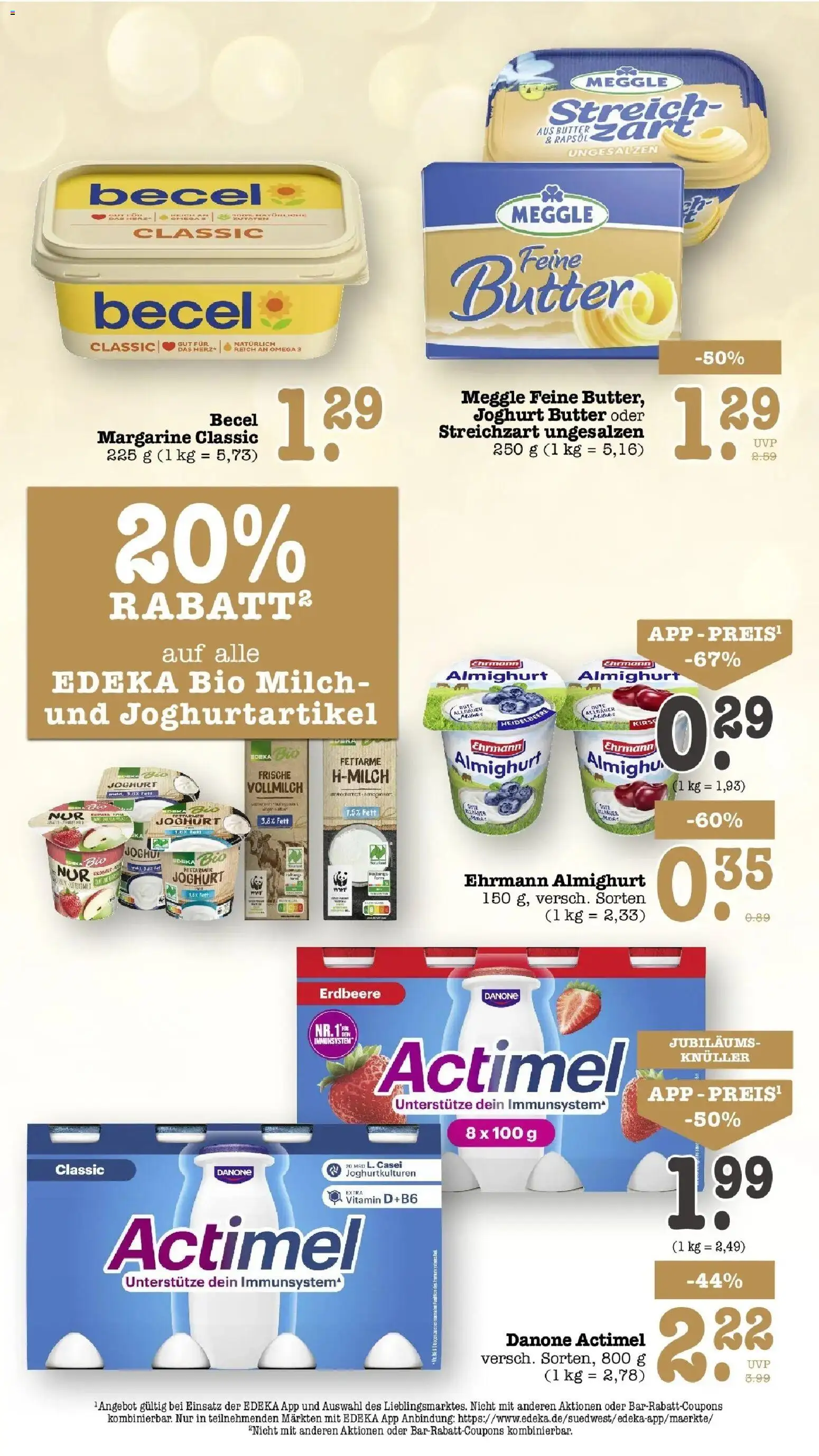 Edeka Prospekt Bühlertal (ab 28.09.2026) » Angebote Online | Seite: 30 | Produkte: Margarine, Actimel, Ehrmann almighurt, Joghurt