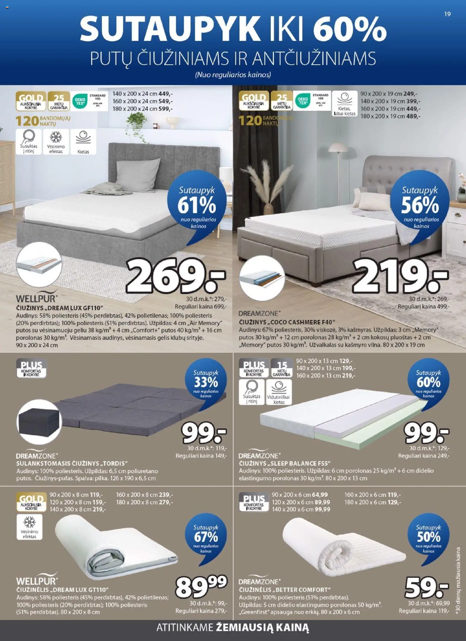 JYSK akcijos nuo 02.06.2026 | Puslapis: 19 | Prekių: Čiužinys, Užvalkalas