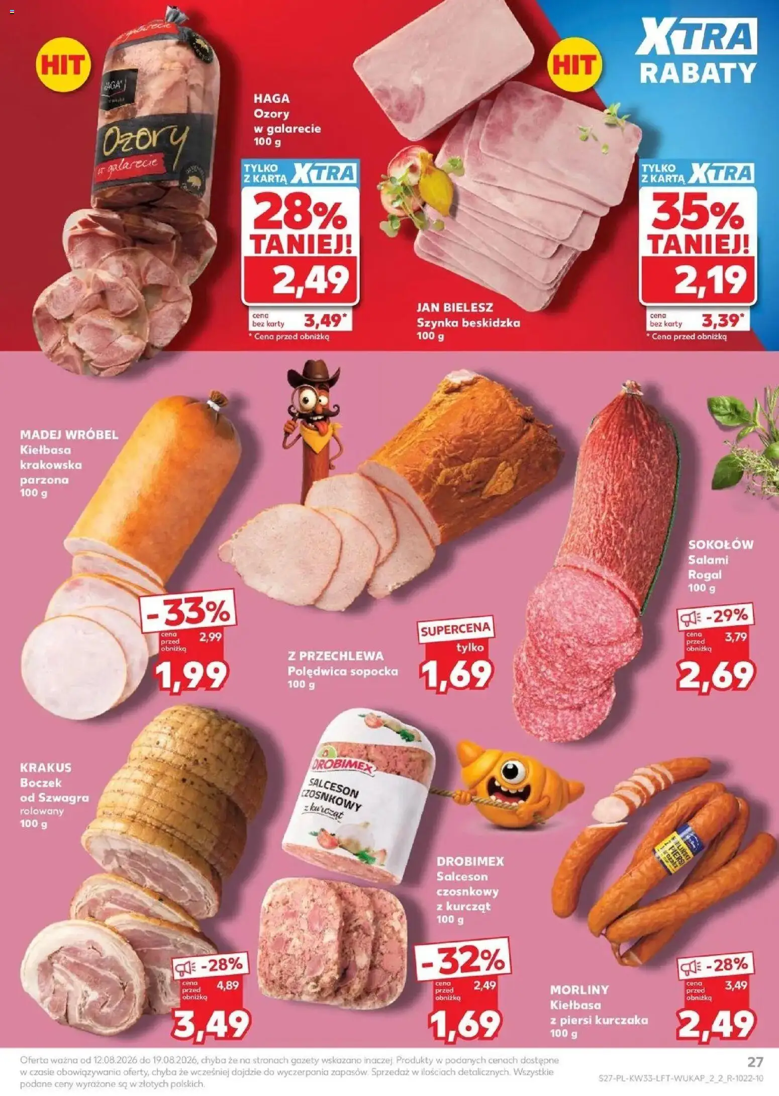 Kaufland - Kaufland Gazetka Tygodnia ważne do 19.08 od 12.08.2026 - od jutra PDF | Strona: 27 | Produkty: Kiełbasa, Karta, Boczek, Salami