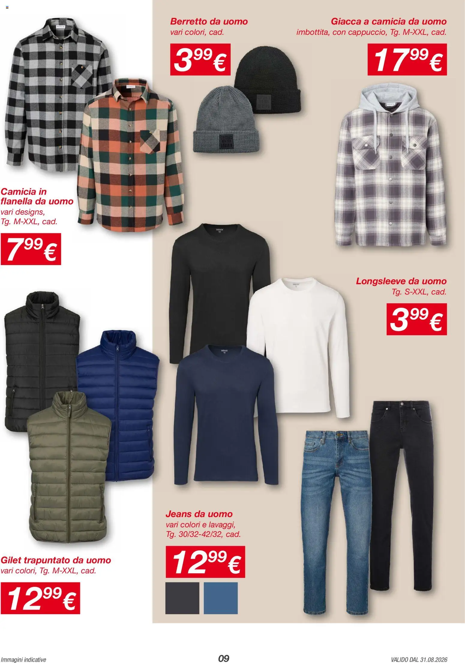 Volantino KiK del 31/08/2026 | Pagina: 9 | Prodotti: Camicia, Giacca, Gilet, Jeans