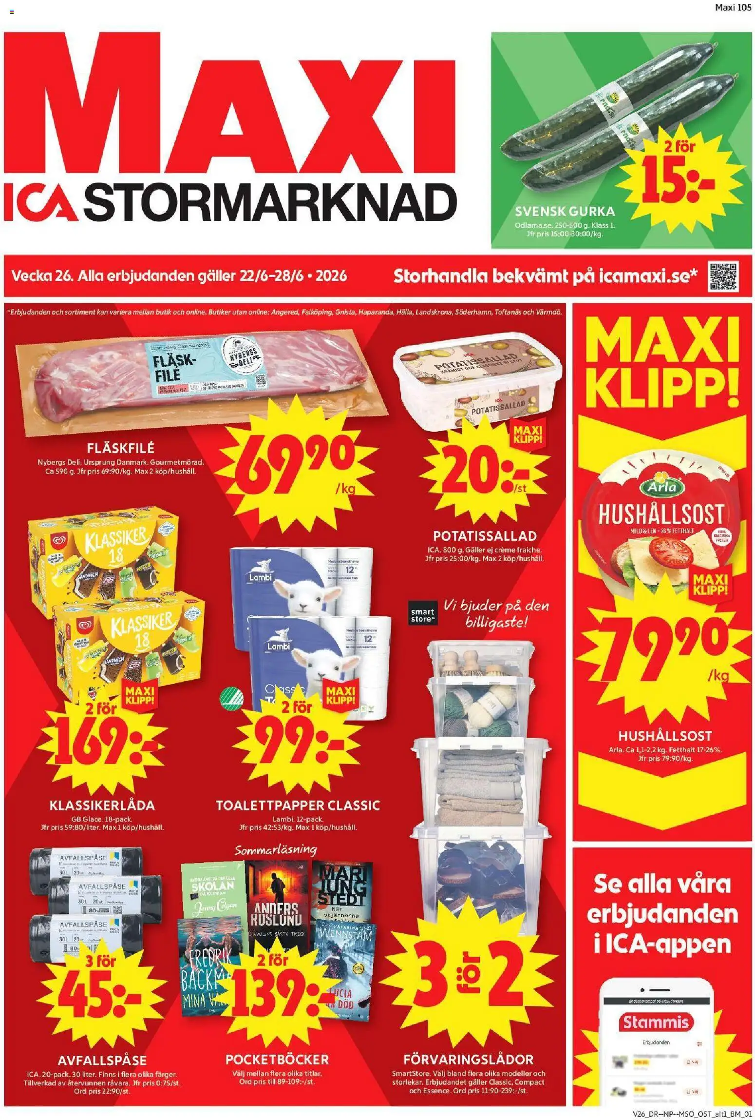 ICA Maxi reklamblad aktuell från 22/06/2026 | Sida: 1