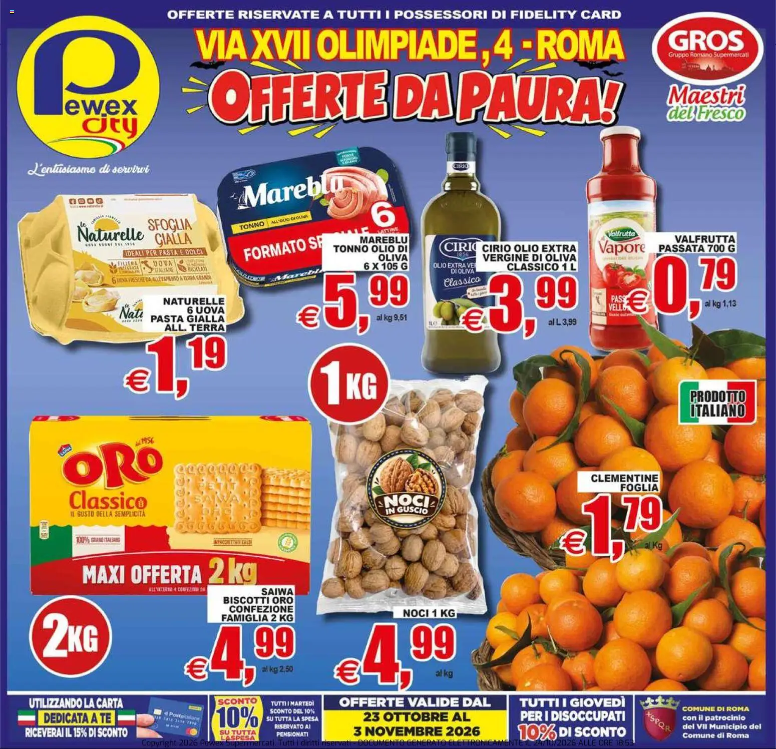 Volantino Pewex del 23/10/2026 | Pagina: 1 | Prodotti: Tè, Noci, Dolci, Terra