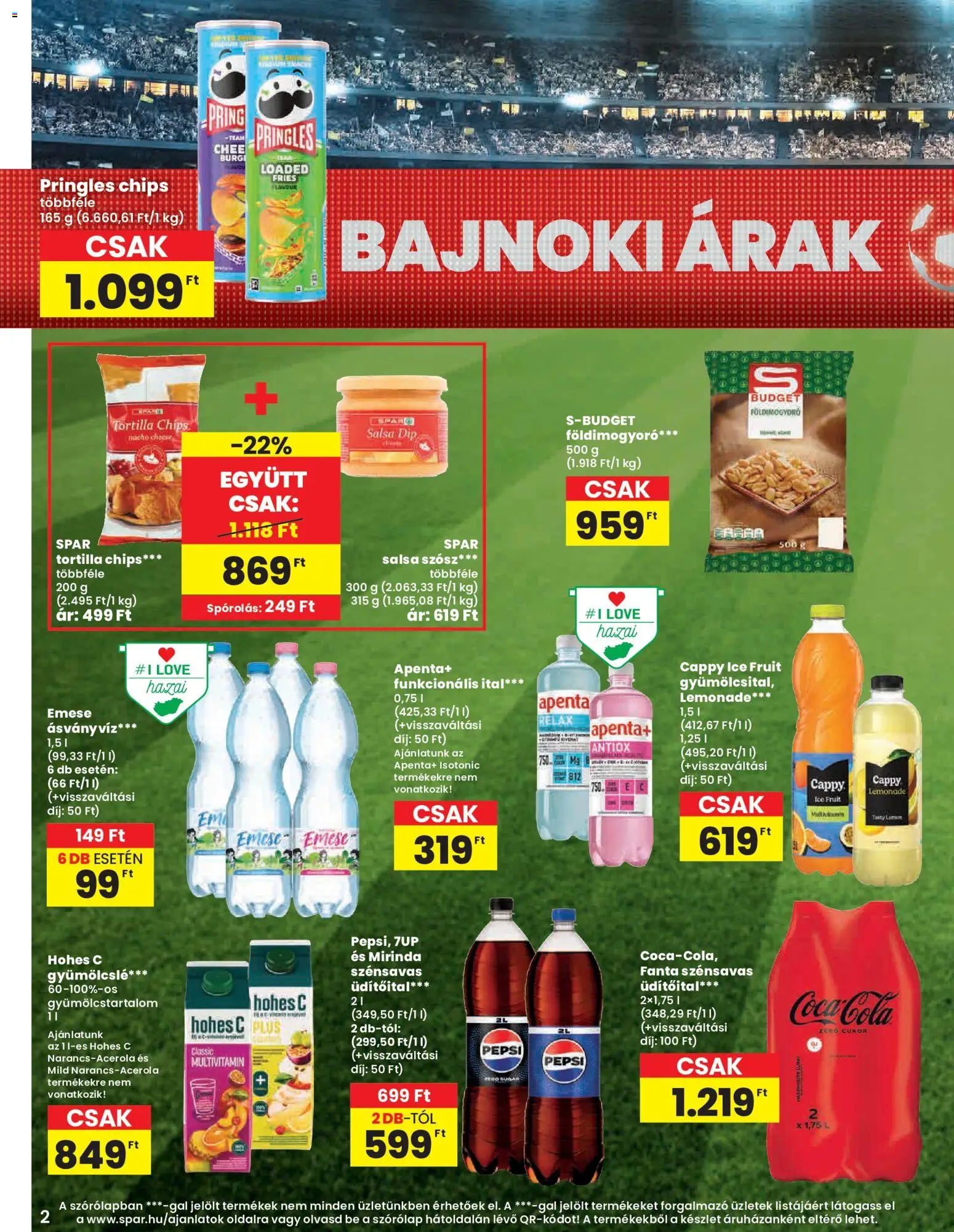 Spar akciós ujság - amely érvényes a következő dátumtól: 28.05.2026 | Oldal: 2 | Termékek: Pringles, Gyümölcslé, Pepsi, Tortilla