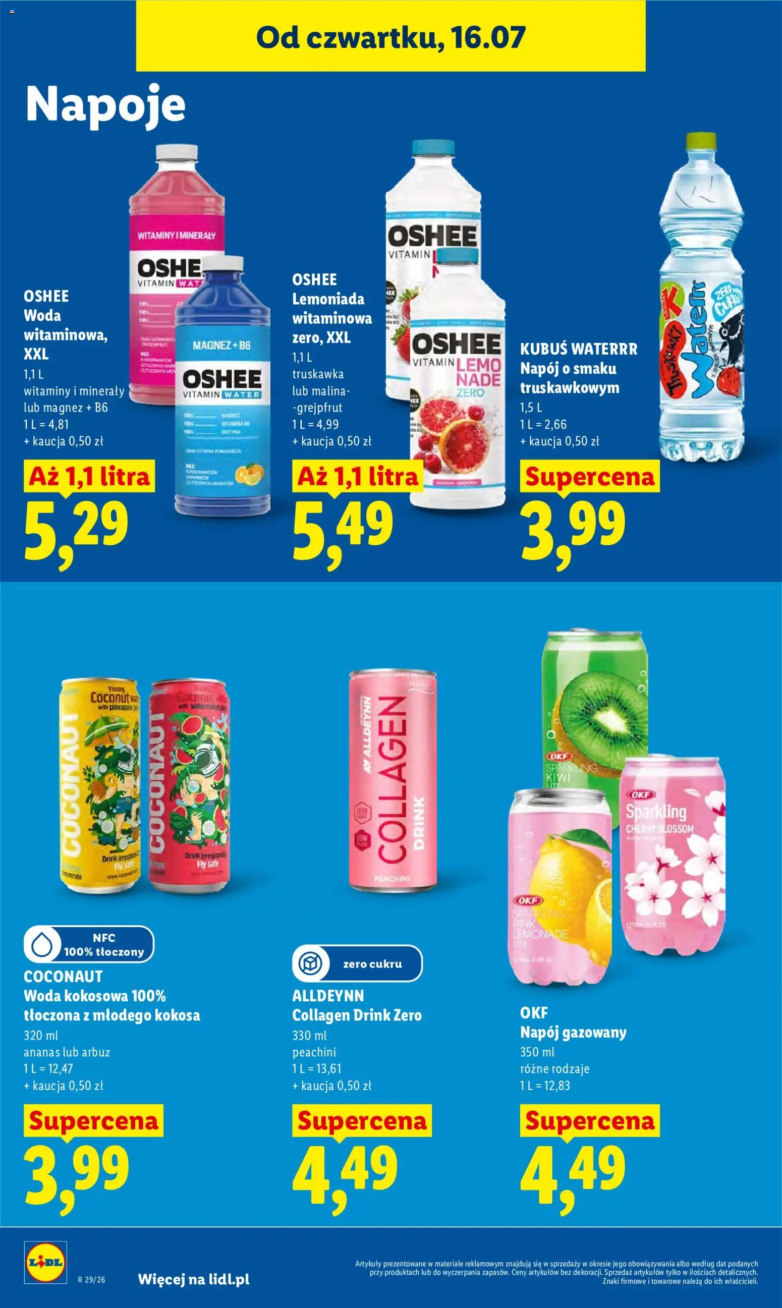 Lidl Polsko leták od 16.07.2026 | Strana: 72 | Produkty: Ananas, Kiwi, Minerály, Nápoje