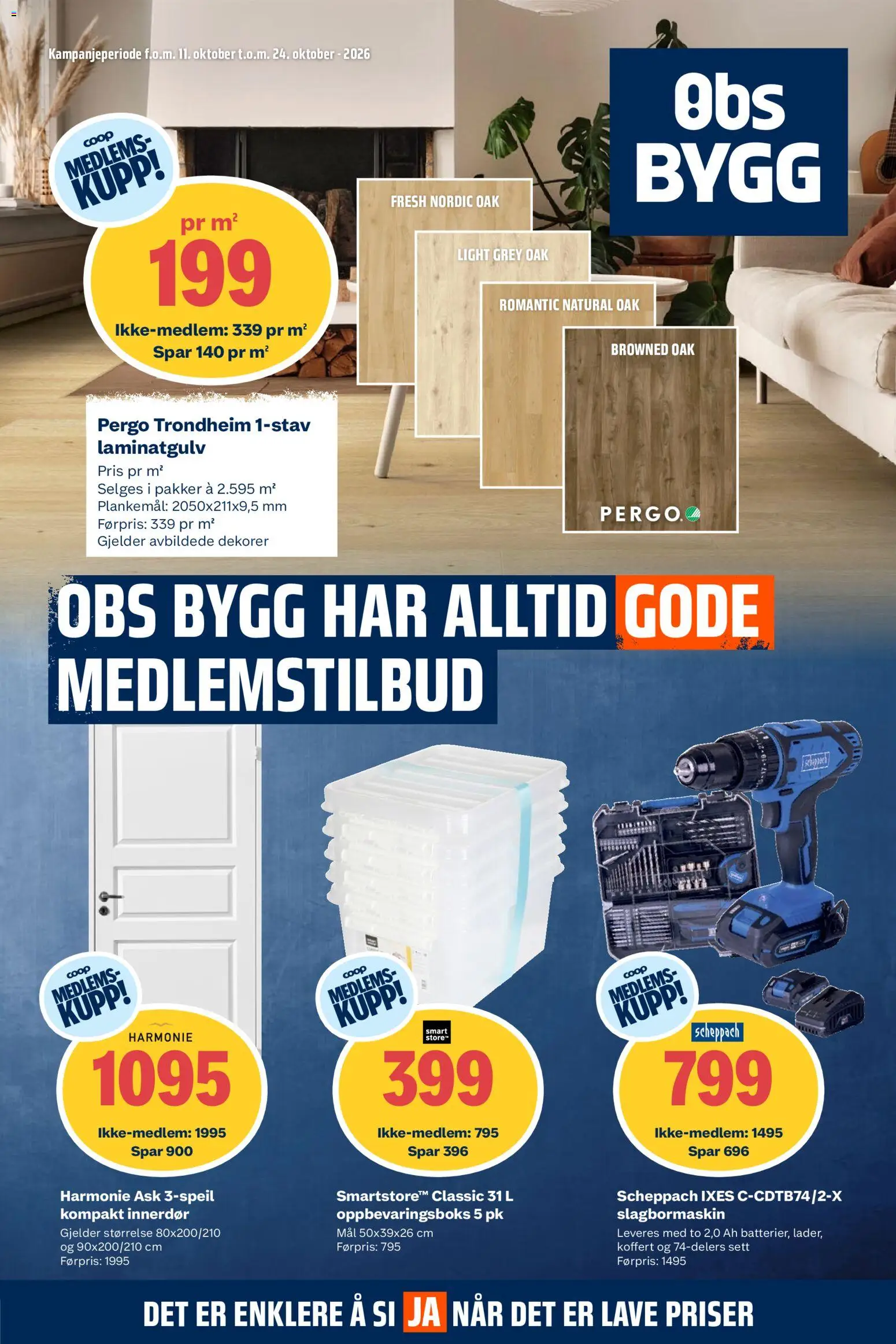 {H1} | Side: 1 | Produkter: Laminatgulv, Koffert, Oppbevaringsboks, Slagbormaskin