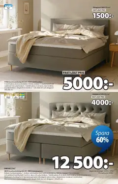 JYSK erbjudanden - Förhandsvisning av reklamblad från butik JYSK aktuell från 01.06.2026 | Sida: 12 | Produkter: Bäddmadrass, Resårmadrass, Sänggavel