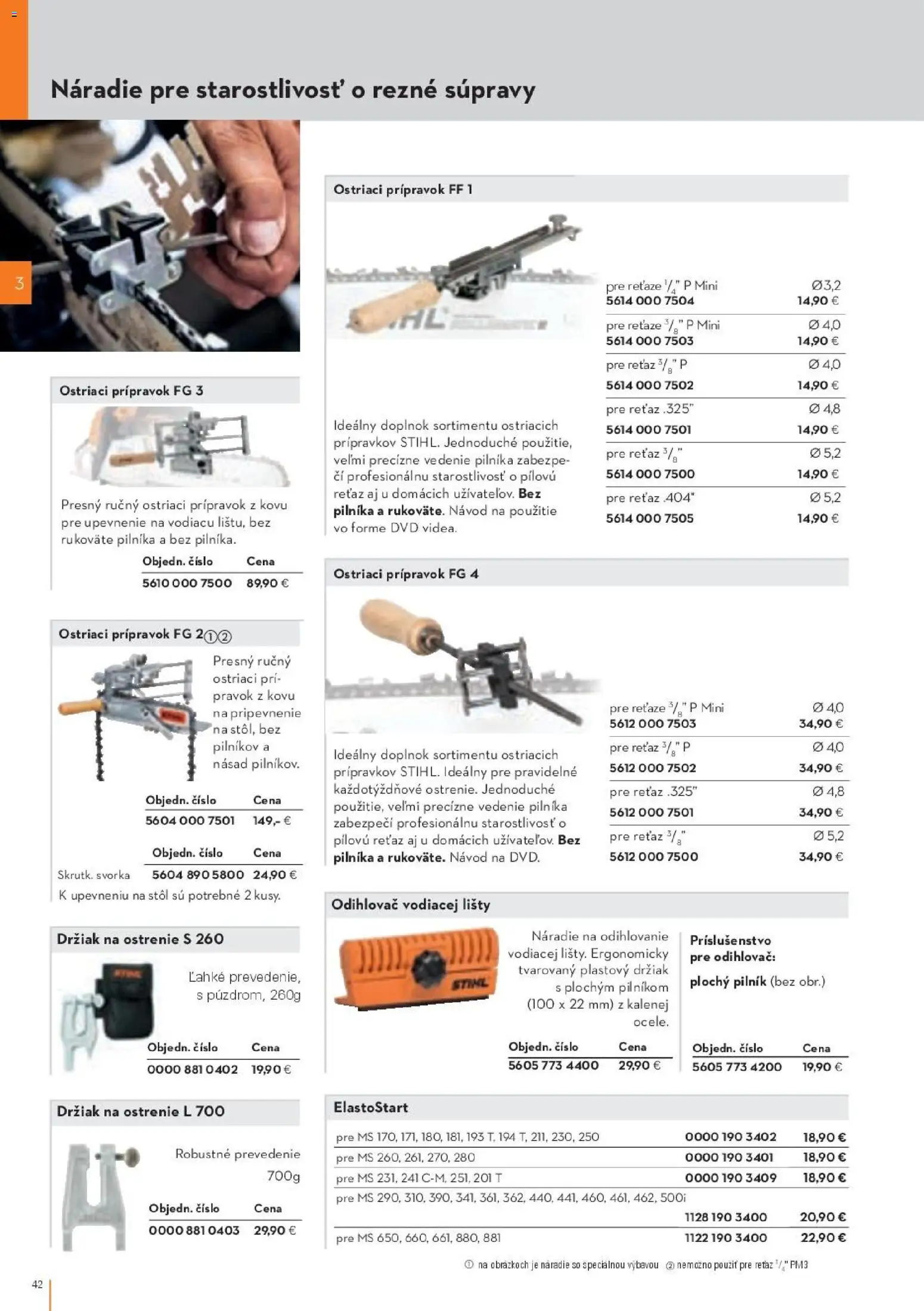 Nové STIHL akcie – leták je platný od 19.08.2026 | Strana: 42 | Produkty: Stôl, Náradie, Rezne