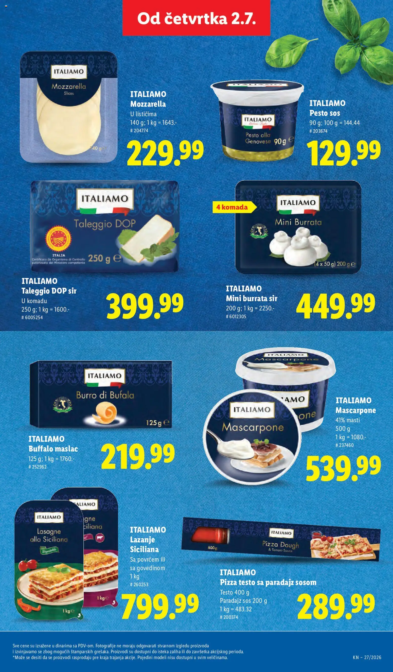 Lidl katalog - važi od 02.07.2026 | Strana: 49 | Proizvode: Burrata, Sir, Mozzarella, Mascarpone
